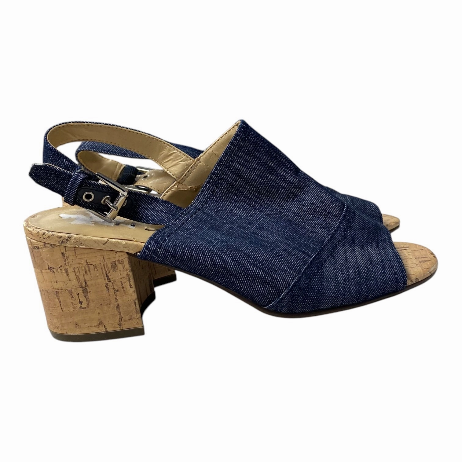 Sandals Heels Block By Unisa In Blue, Size:7