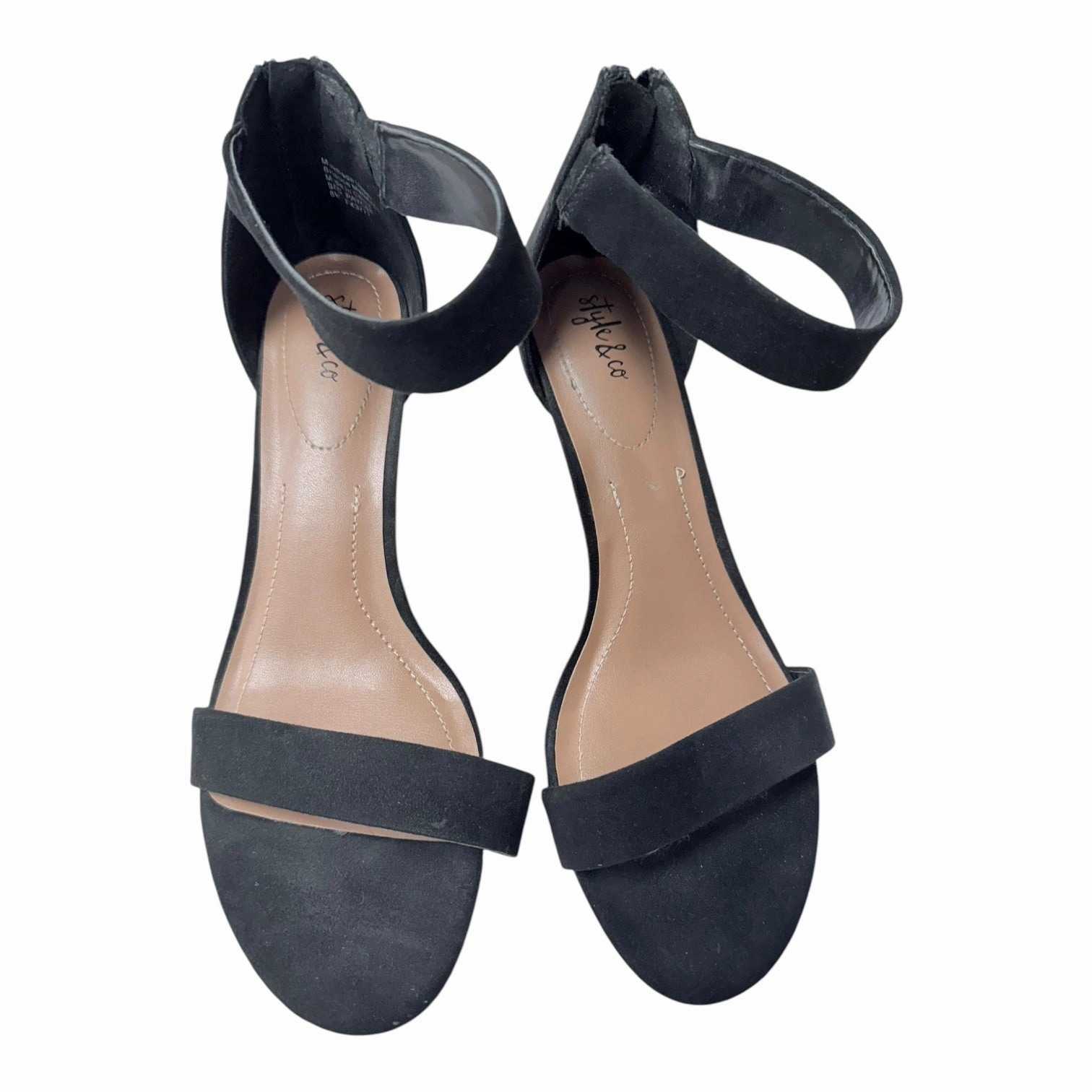 Sandals Heels Kitten By Style And Company In Black, Size:8