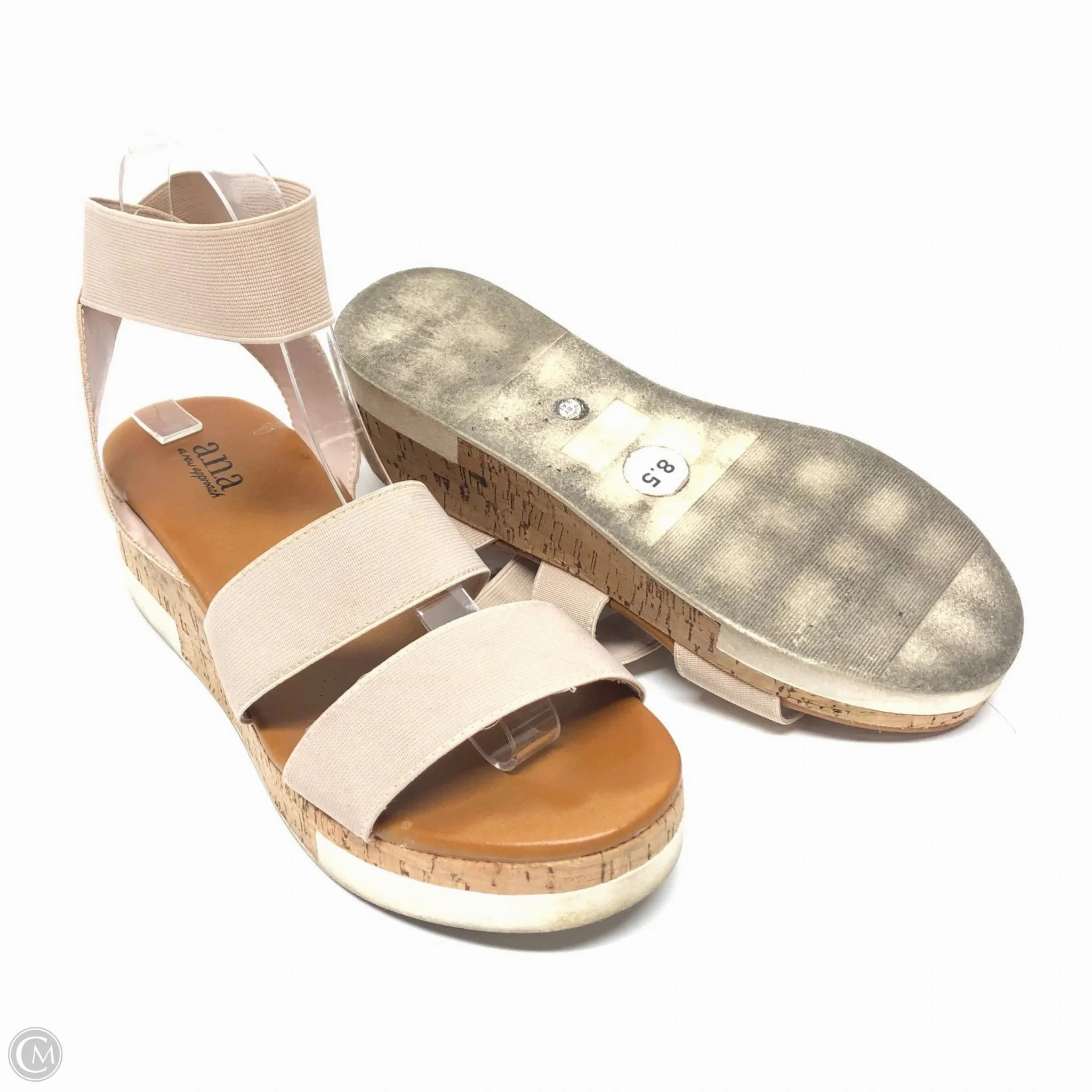 Sandals Heels Platform By Ana In Beige, Size: 8.5