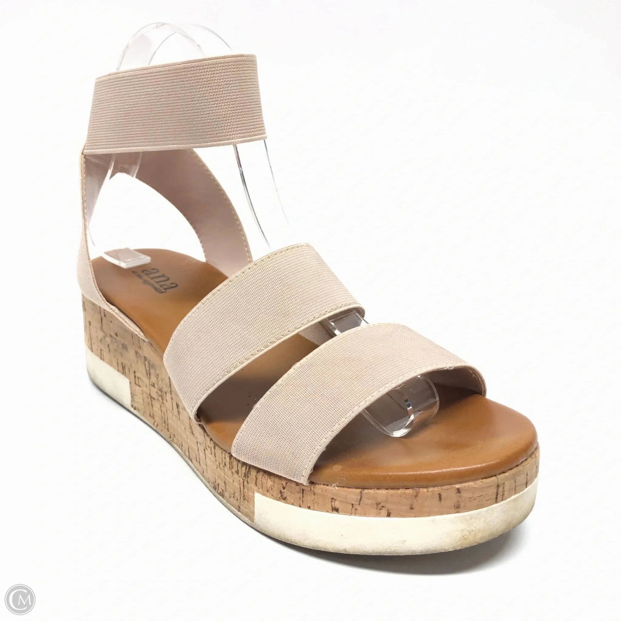 Sandals Heels Platform By Ana In Beige, Size: 8.5