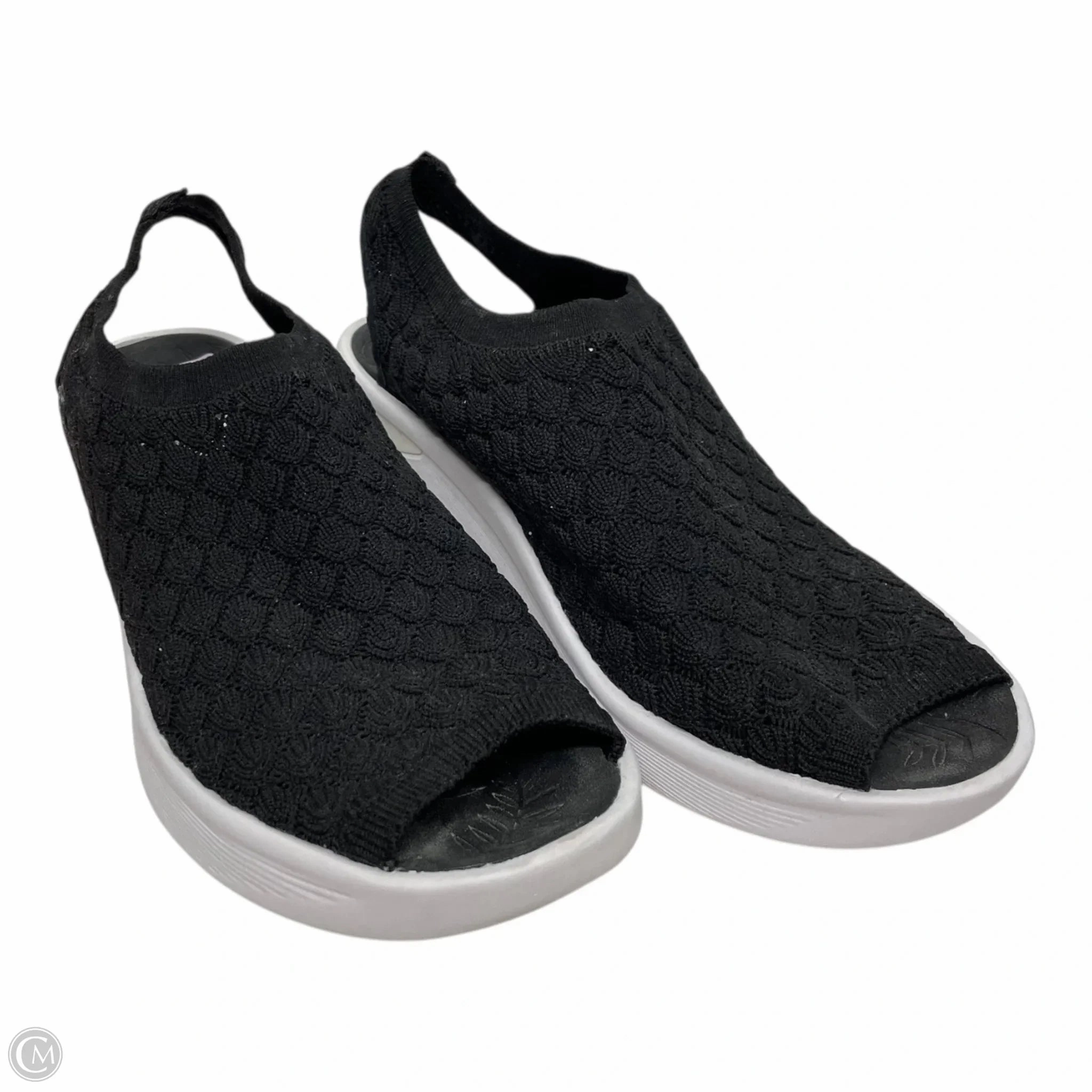 Sandals Heels Platform By Bzees In Black & White, Size: 9