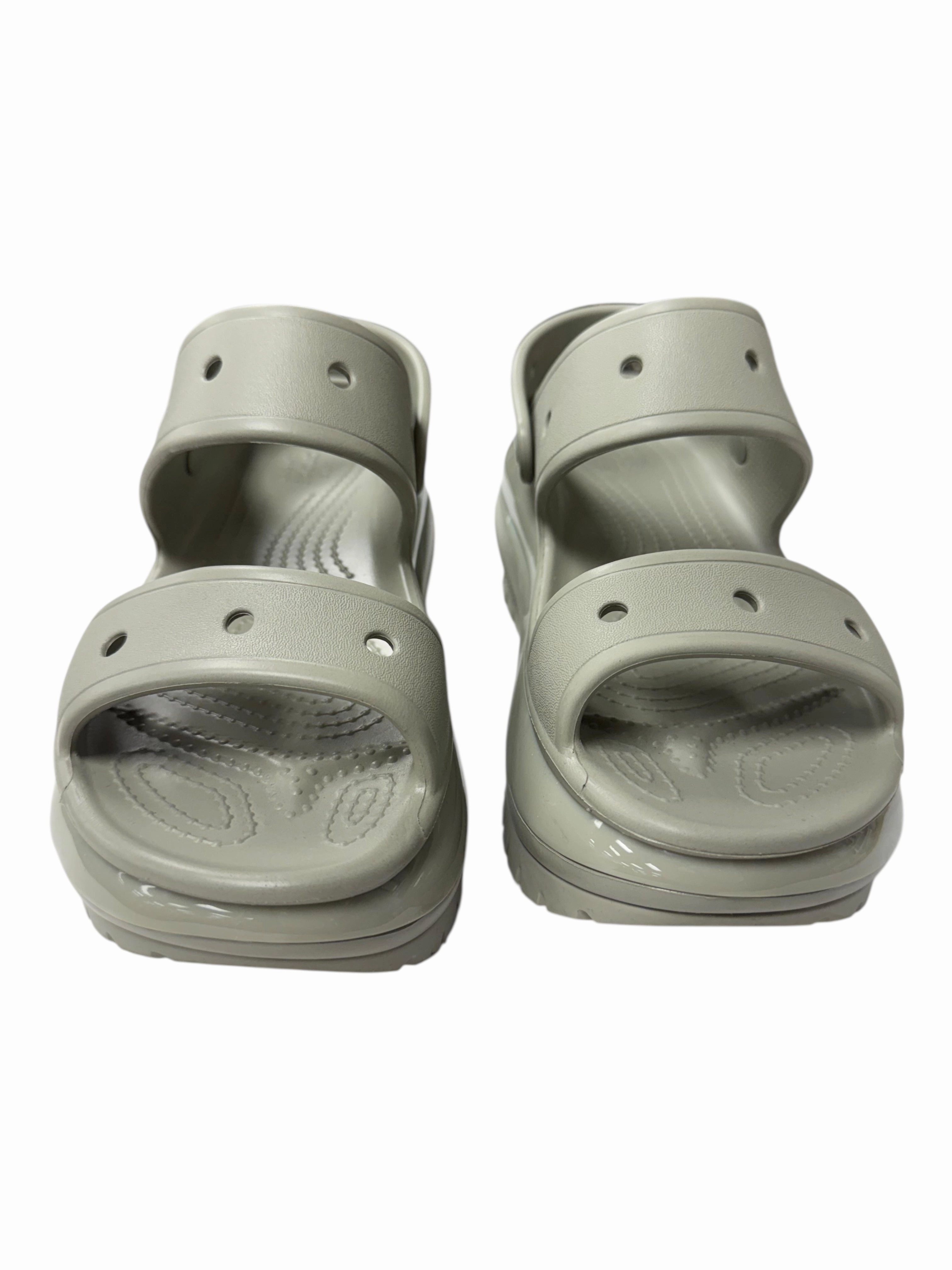 Sandals Heels Platform By Crocs In Green, Size:9