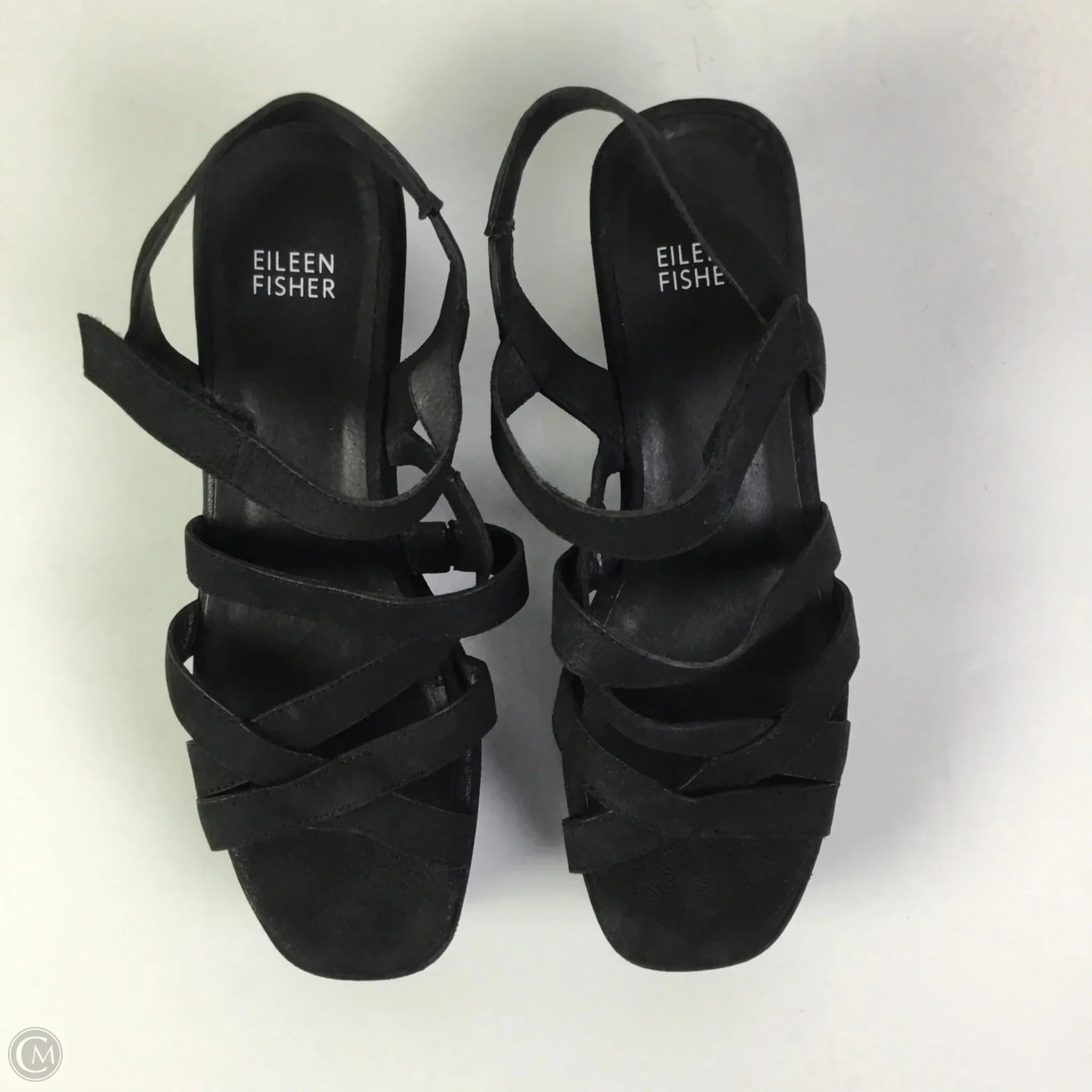 Sandals Heels Platform By Eileen Fisher In Black, Size: 8