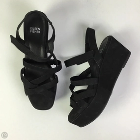 Sandals Heels Platform By Eileen Fisher In Black, Size: 8
