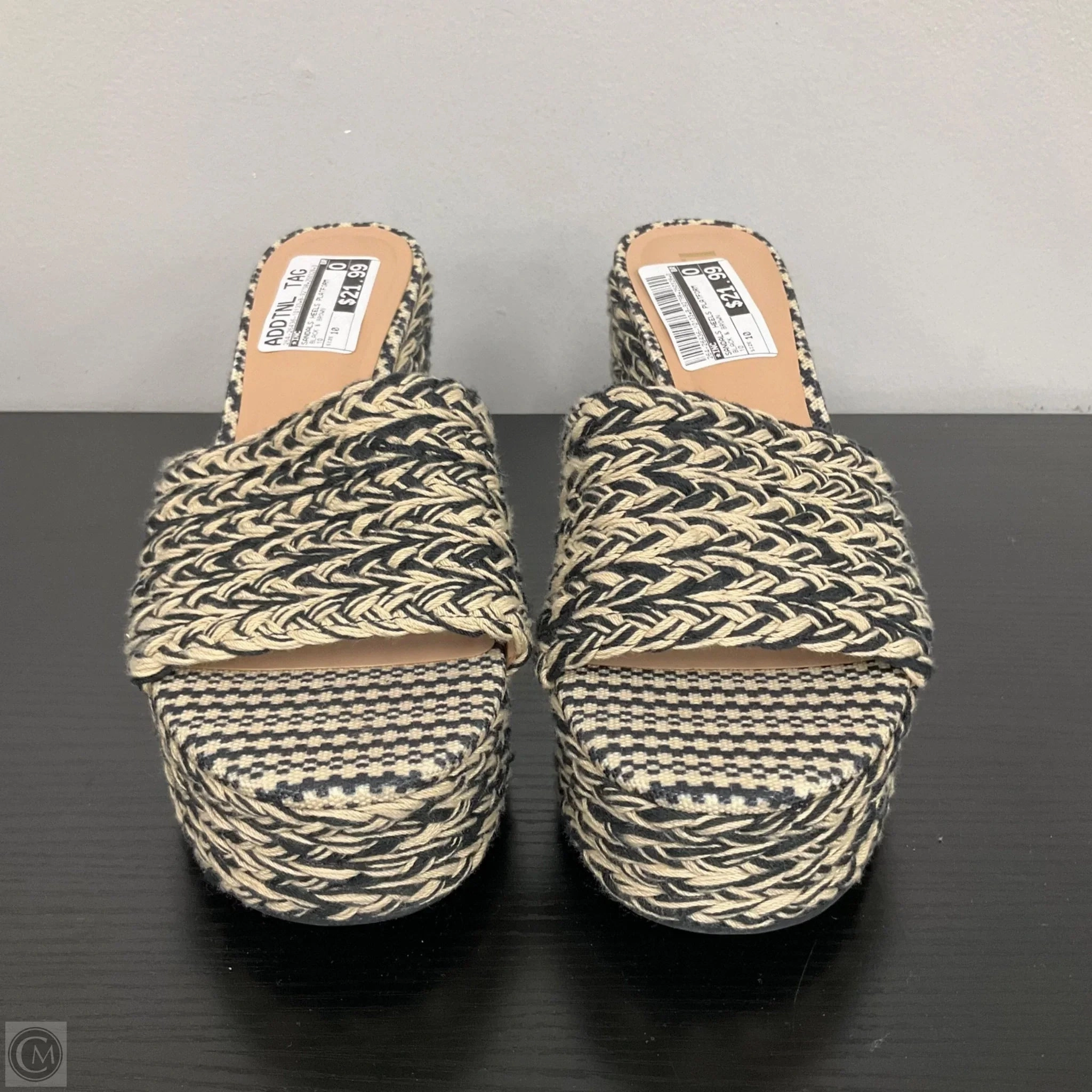 Sandals Heels Platform By Inc In Black & Brown, Size: 10