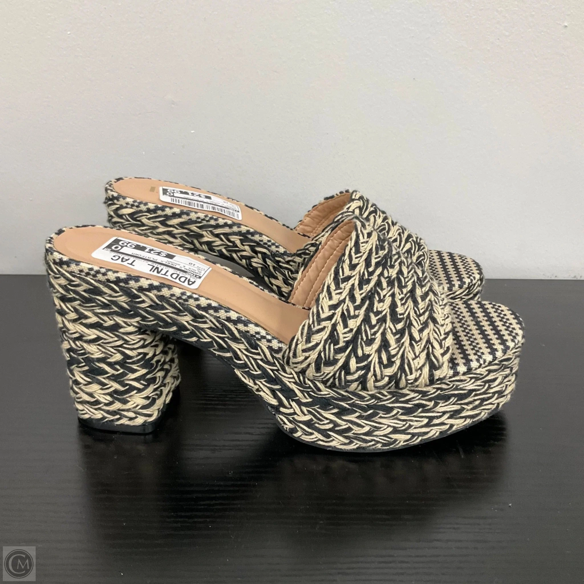 Sandals Heels Platform By Inc In Black & Brown, Size: 10