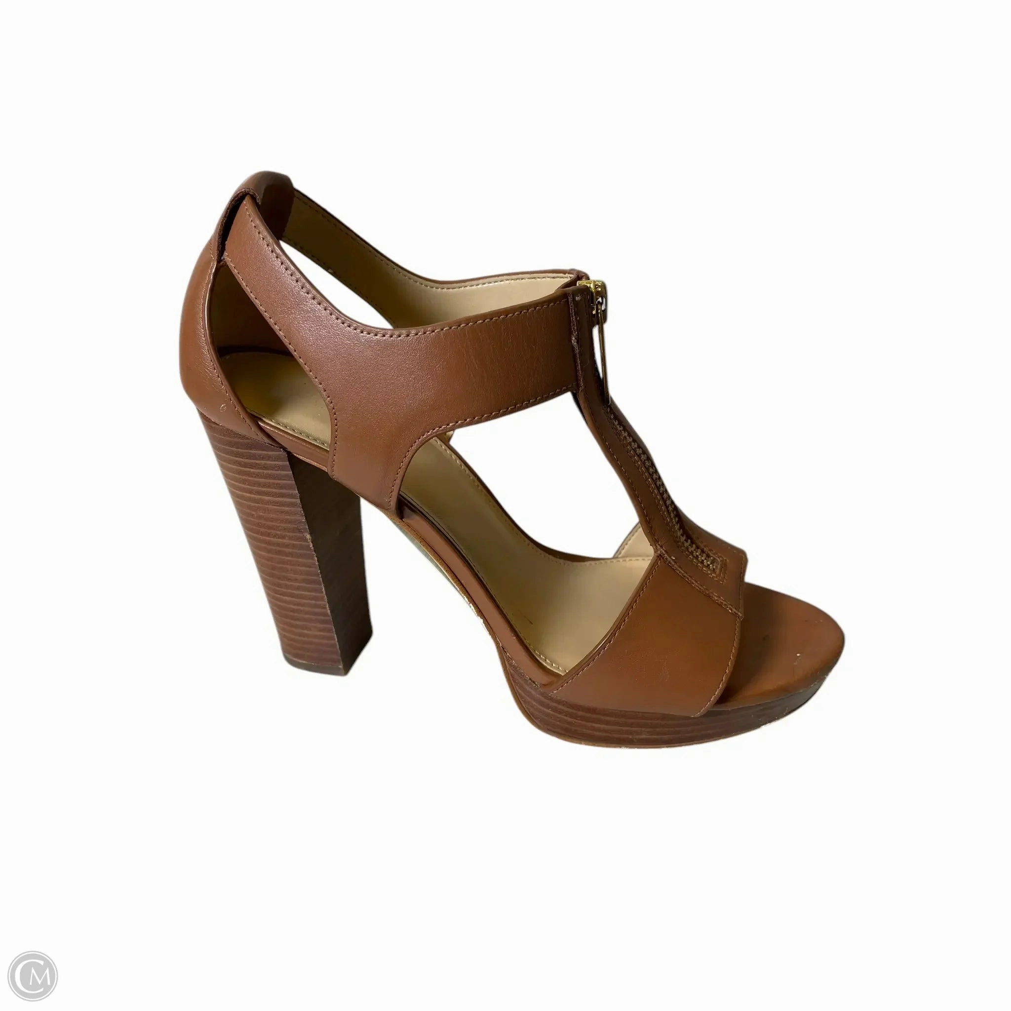 Sandals Heels Platform By Michael By Michael Kors In Brown, Size: 7