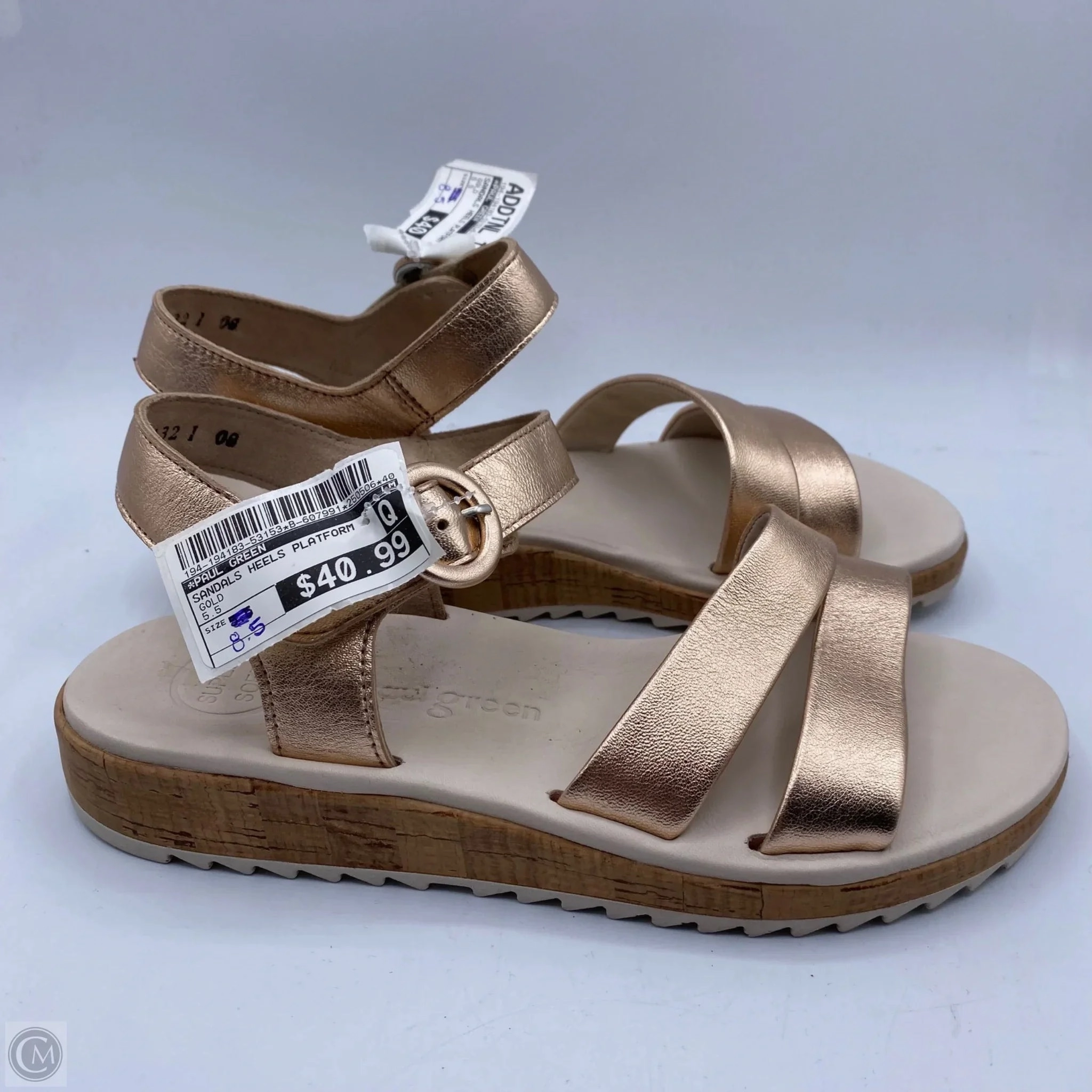 Sandals Heels Platform By Paul Green In Rose Gold, Size: 8.5