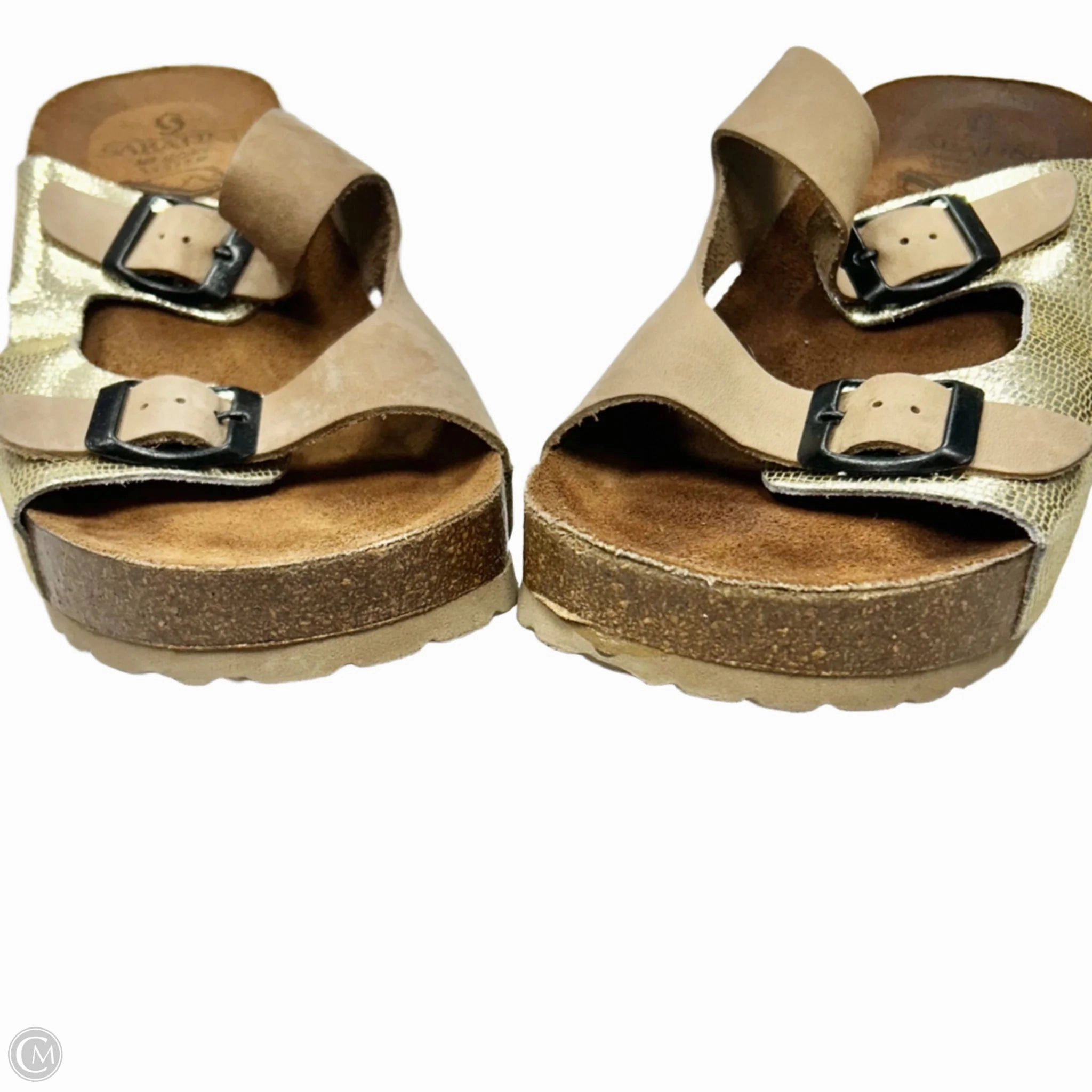 Sandals Heels Platform By Sabatini In Taupe, Size: 7.5