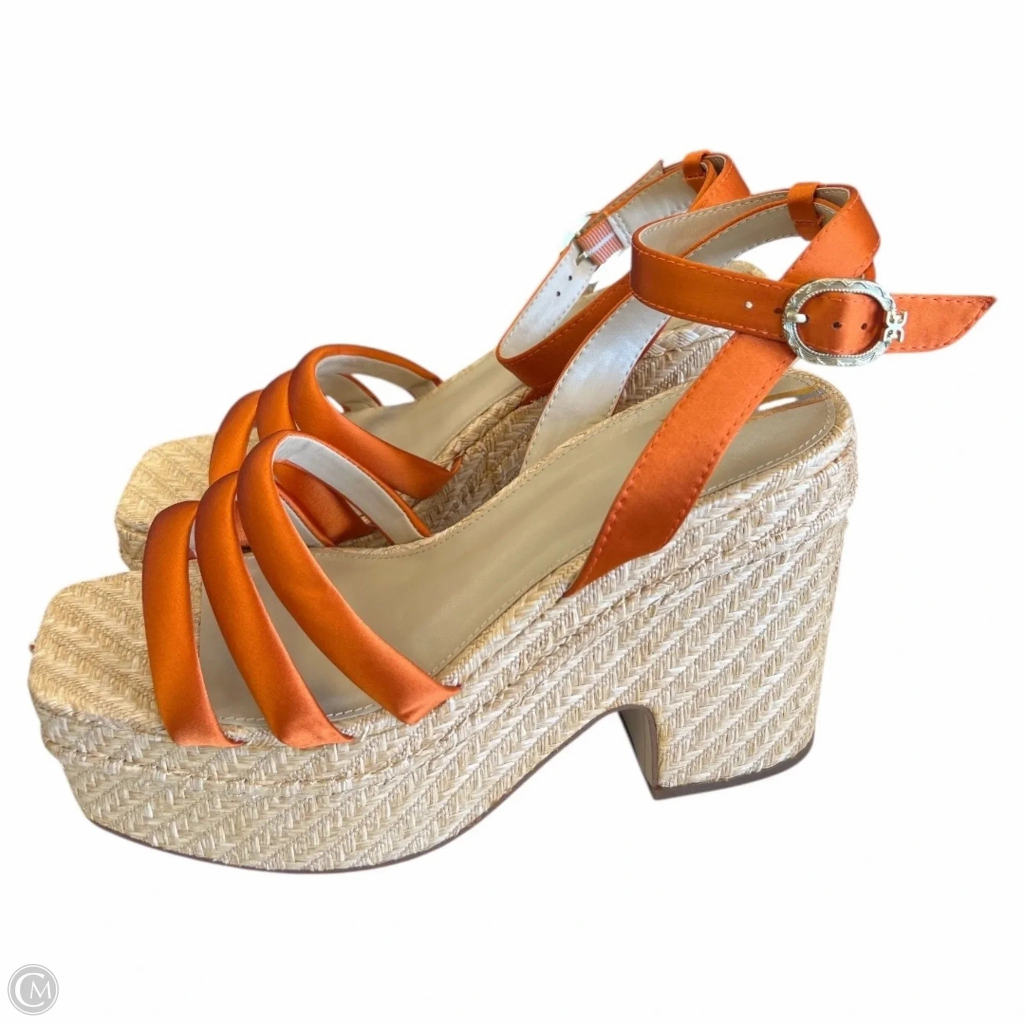 Sandals Heels Platform By Sam Edelman In Orange, Size: 9