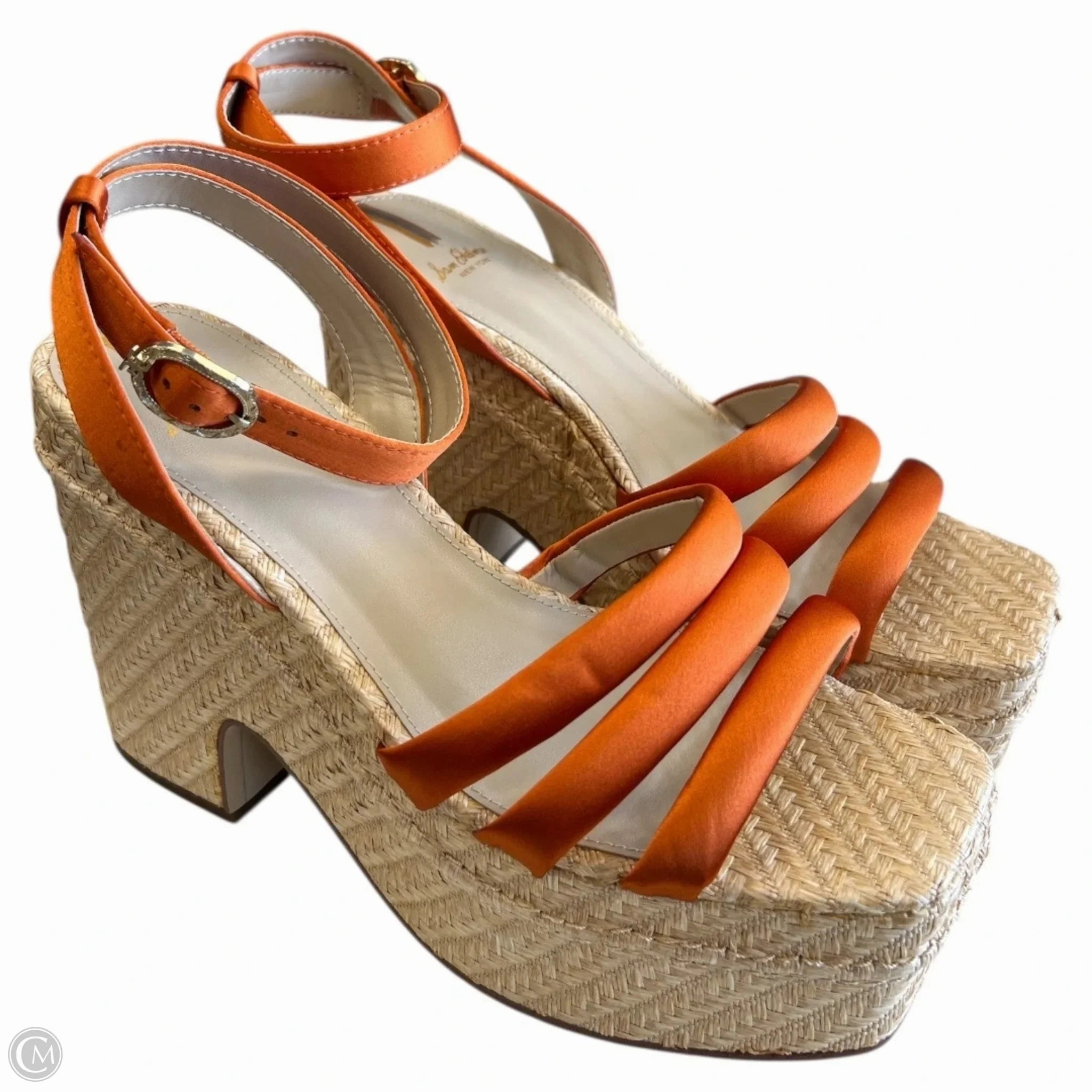 Sandals Heels Platform By Sam Edelman In Orange, Size: 9