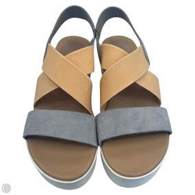 Sandals Heels Platform By Sorel In Grey & Orange, Size: 6