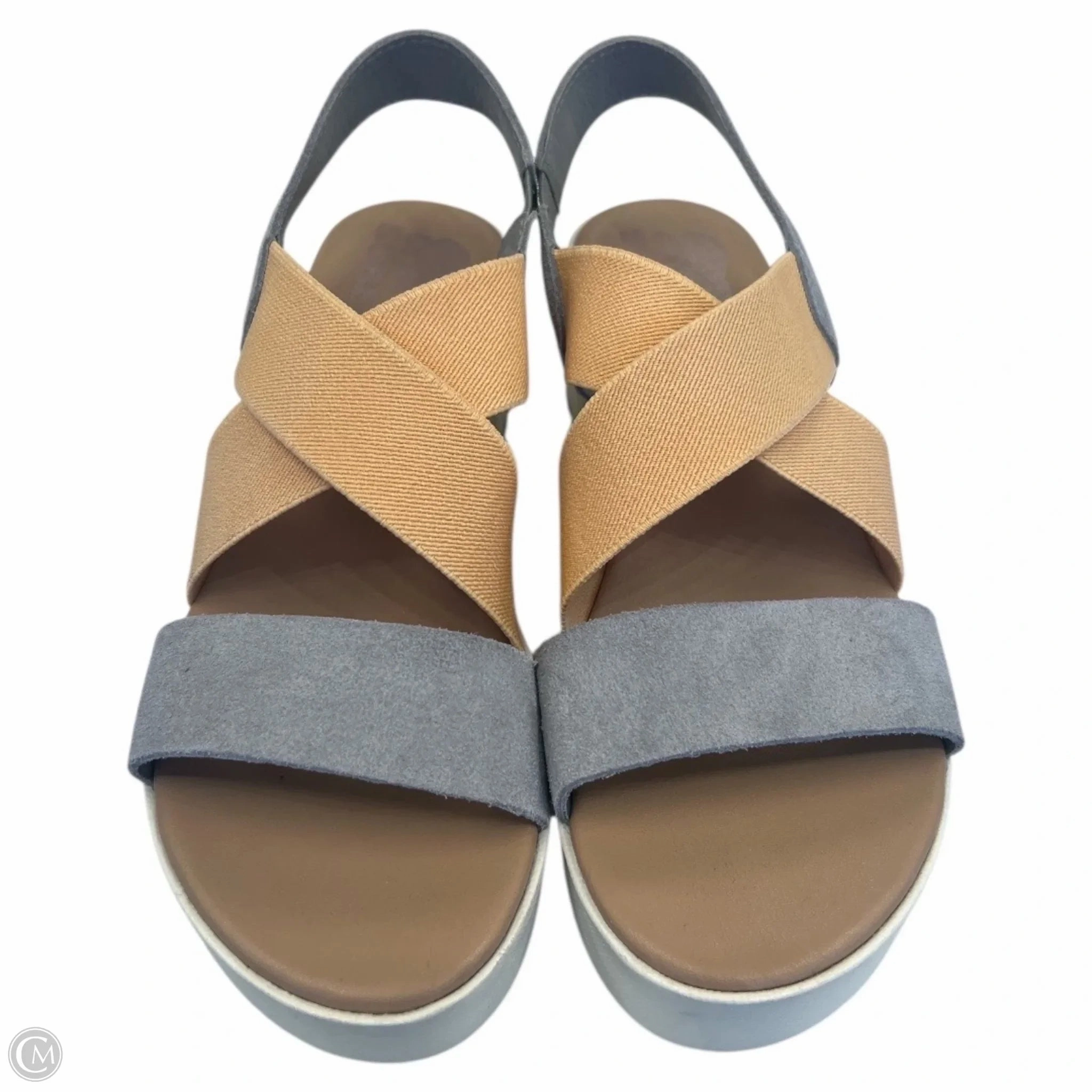 Sandals Heels Platform By Sorel In Grey & Orange, Size: 6