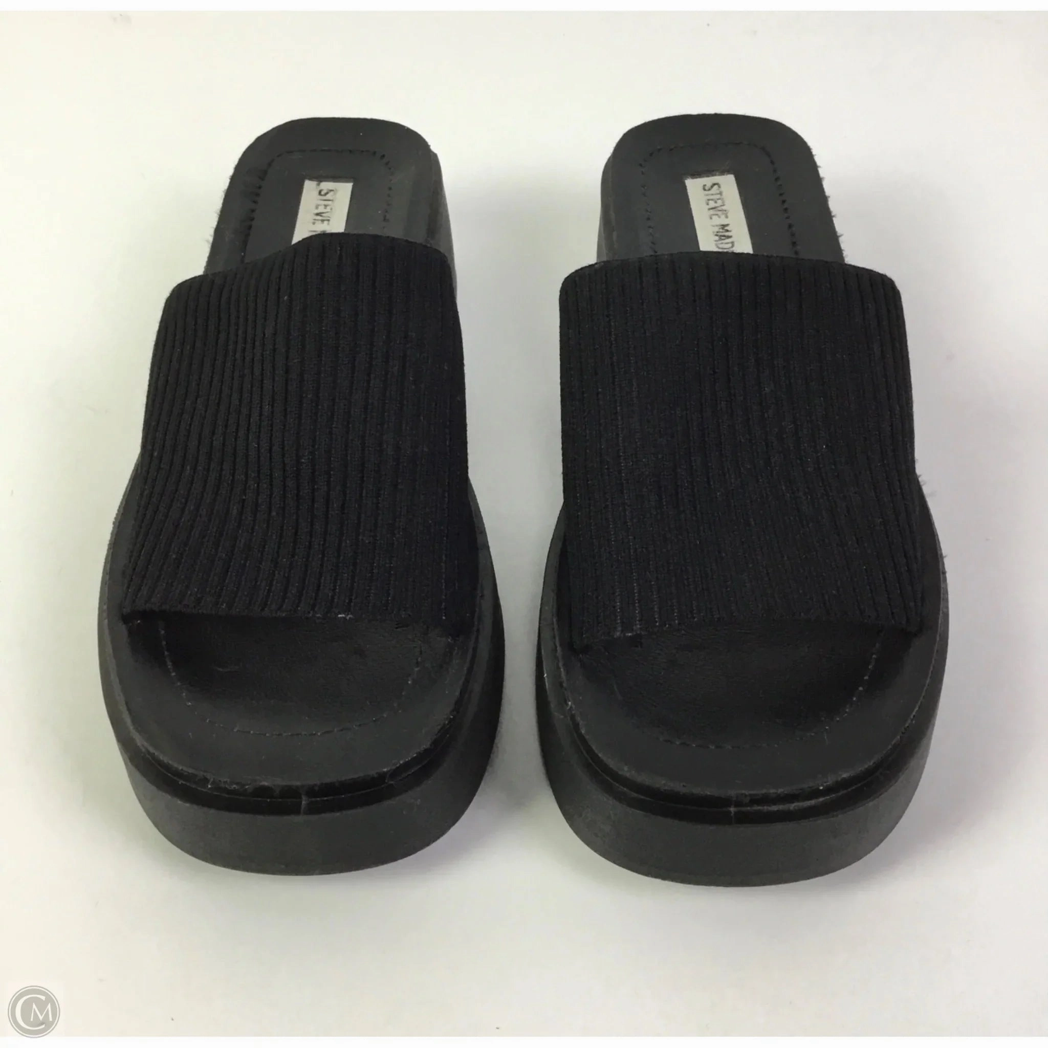 Sandals Heels Platform By Steve Madden In Black, Size: 9