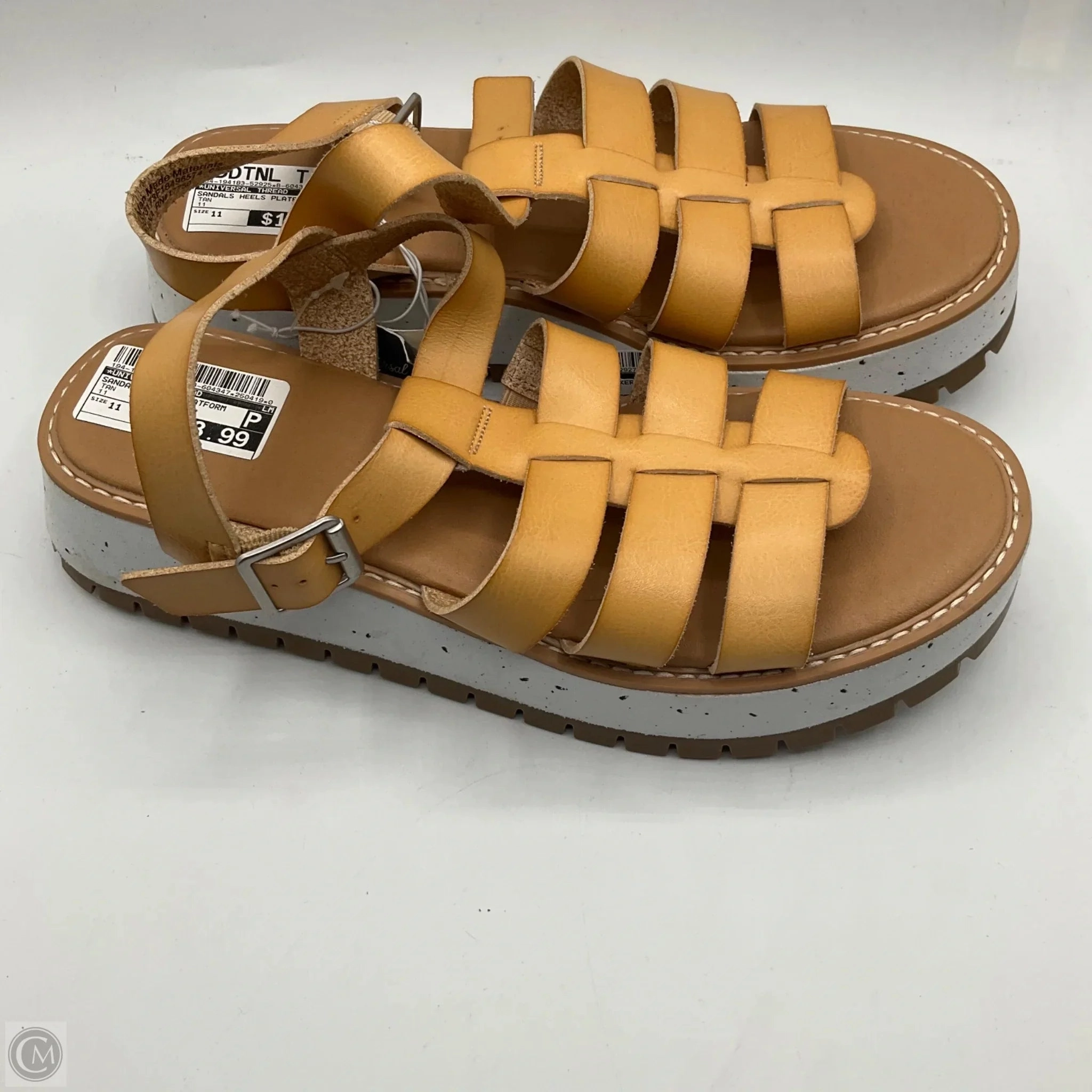 Sandals Heels Platform By Universal Thread In Tan, Size: 11