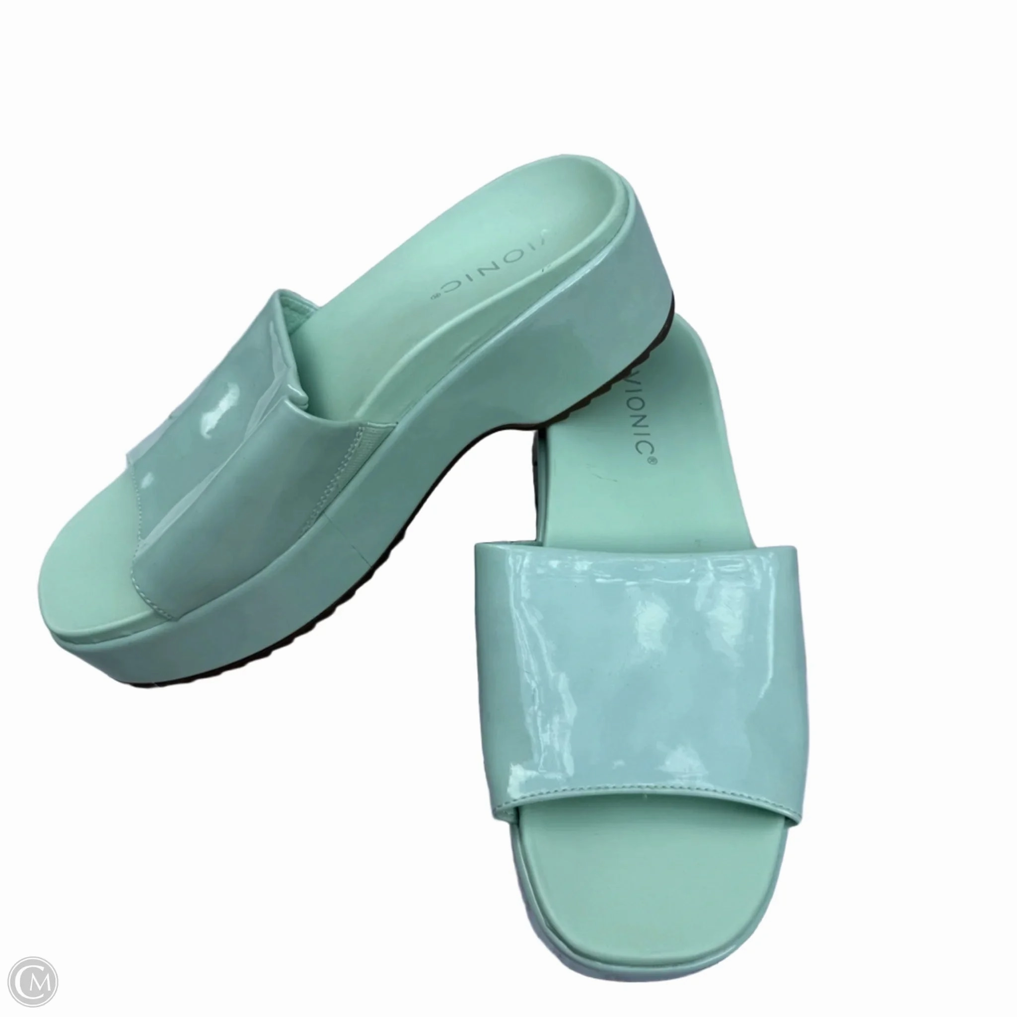 Sandals Heels Platform By Vionic In Green, Size: 8