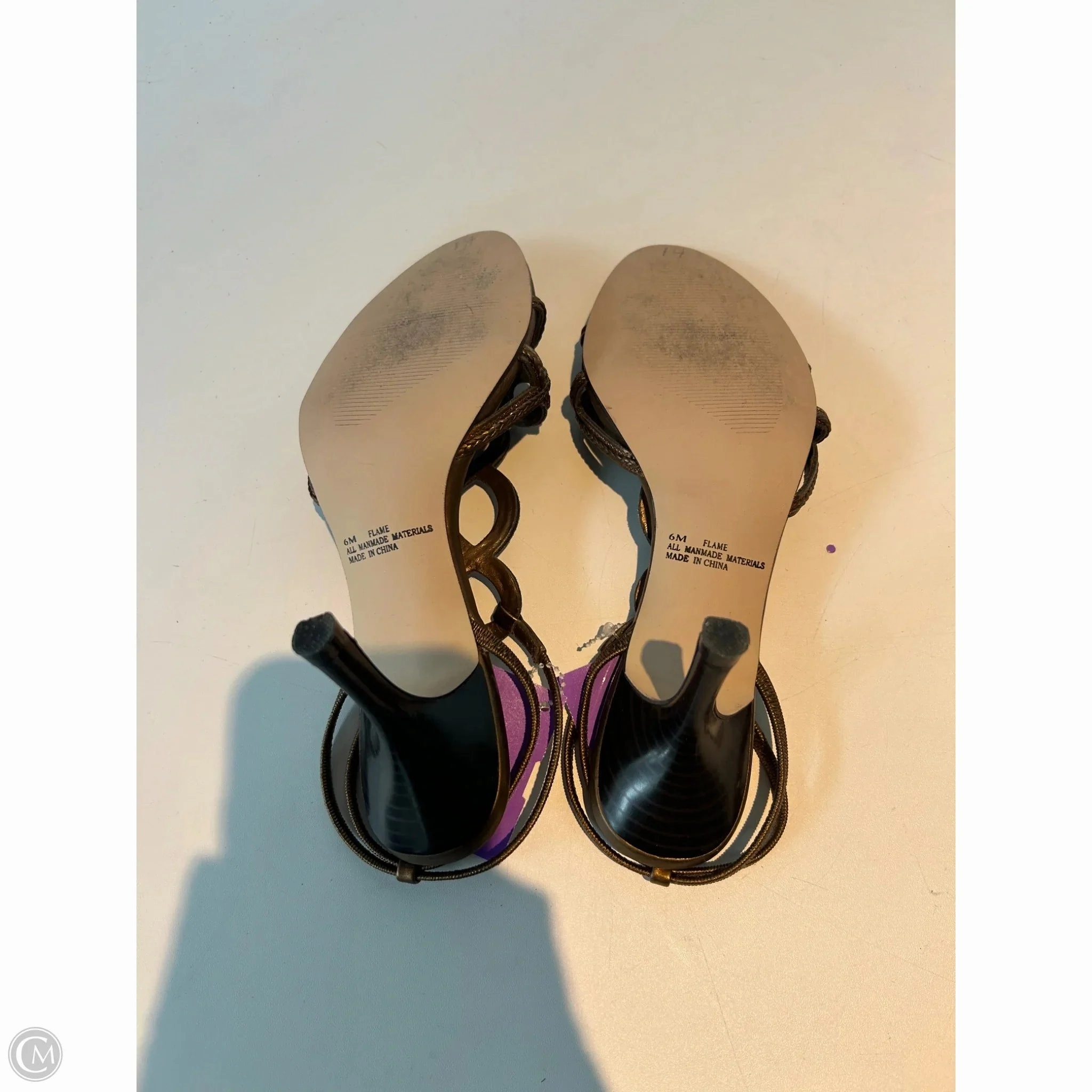 Sandals Heels Stiletto By Madeline In Bronze, Size: 6