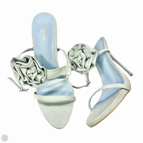 Sandals Heels Stiletto By Pretty Little Thing In Blue Denim, Size: 9
