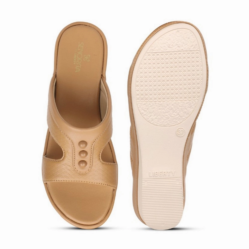 Senorita Beige Casual Slipper For Women SGL-2 By Liberty