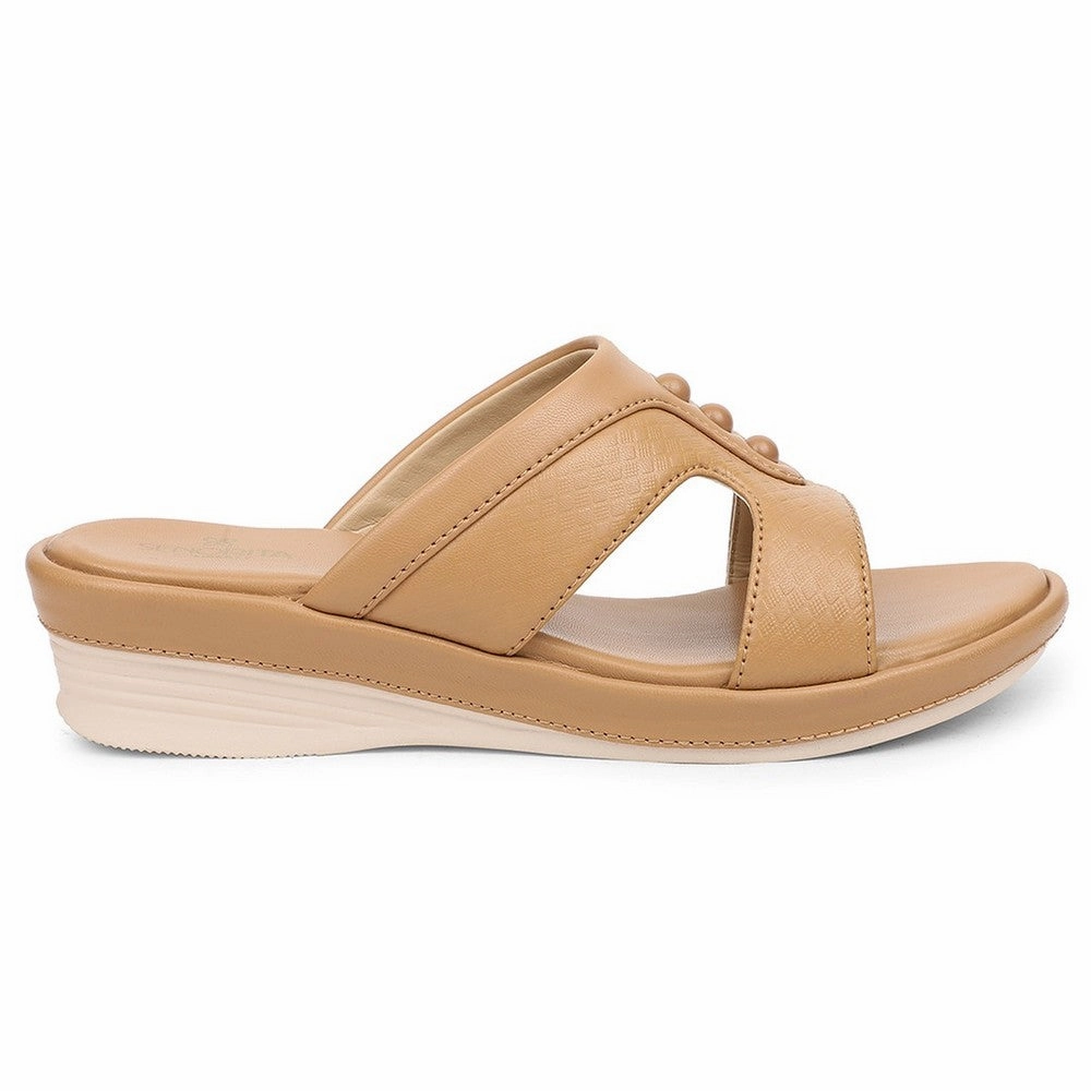 Senorita Beige Casual Slipper For Women SGL-2 By Liberty