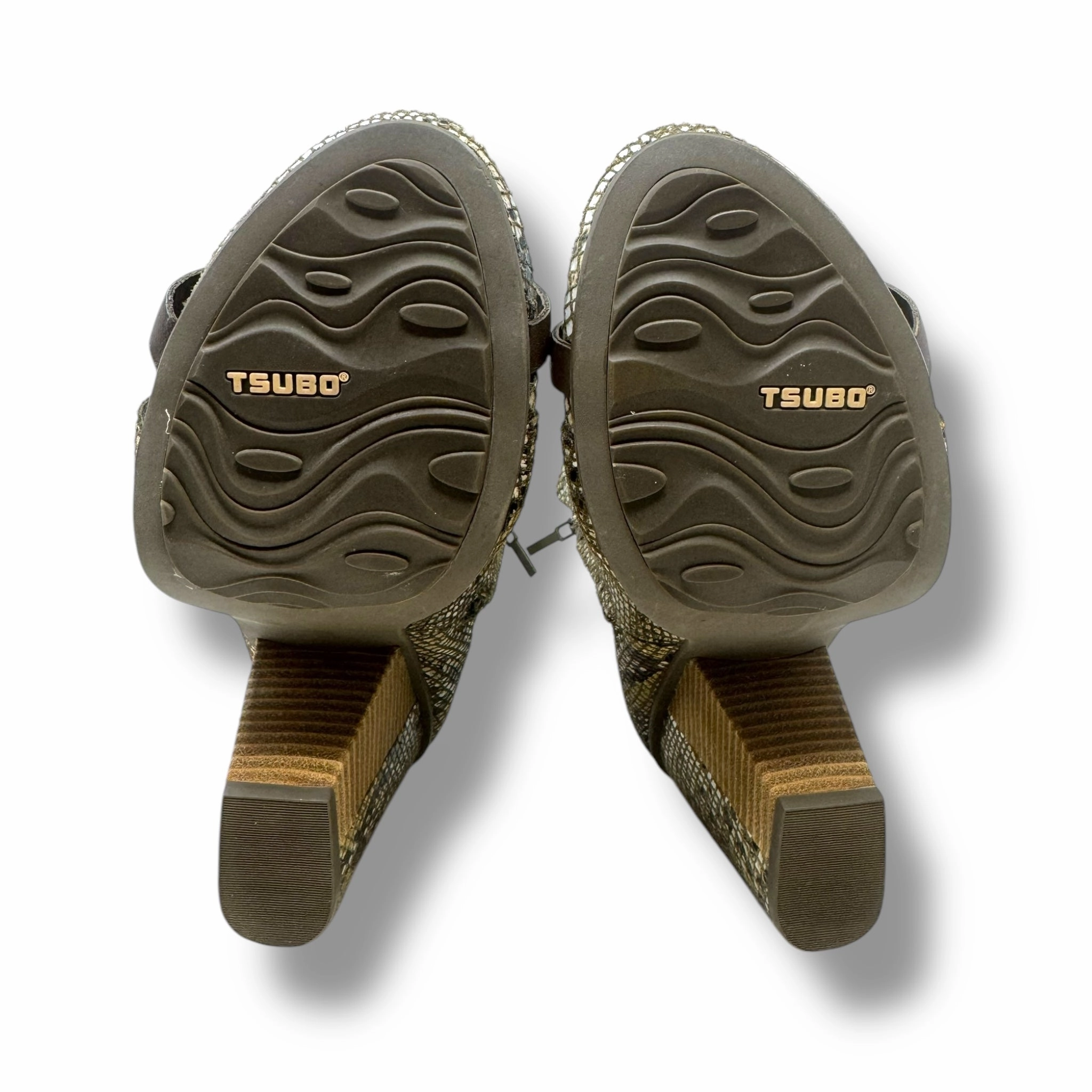 Sevan Desert Snake Leather Open Toe Booties By Tsubo In Snakeskin Print, Size: 10