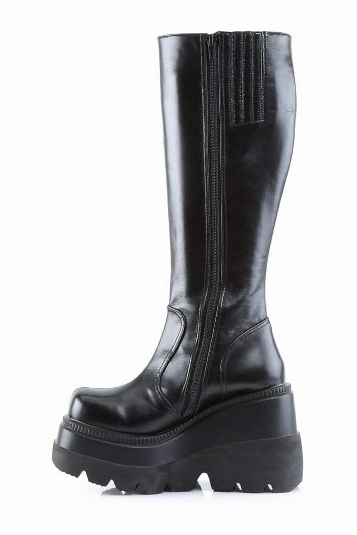 SHAKER-100 Black Vegan Leather Lolita