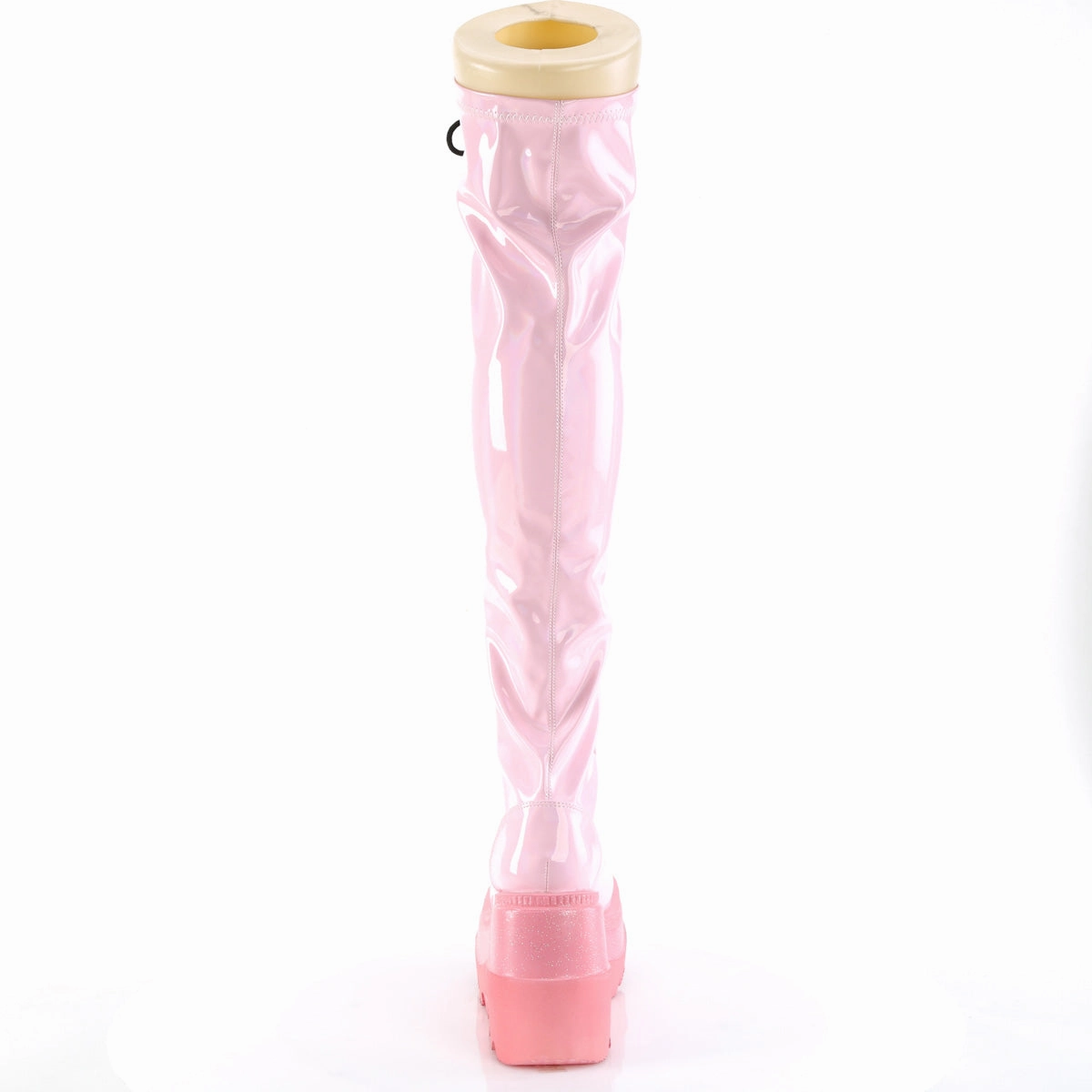 SHAKER-374-1  Baby Pink Hologram Stretch Patent