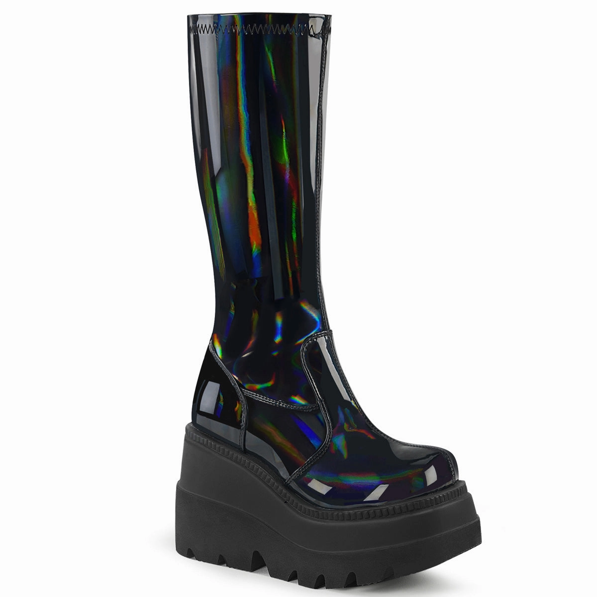 SHAKER-65  Stretch Black Patent Hologram