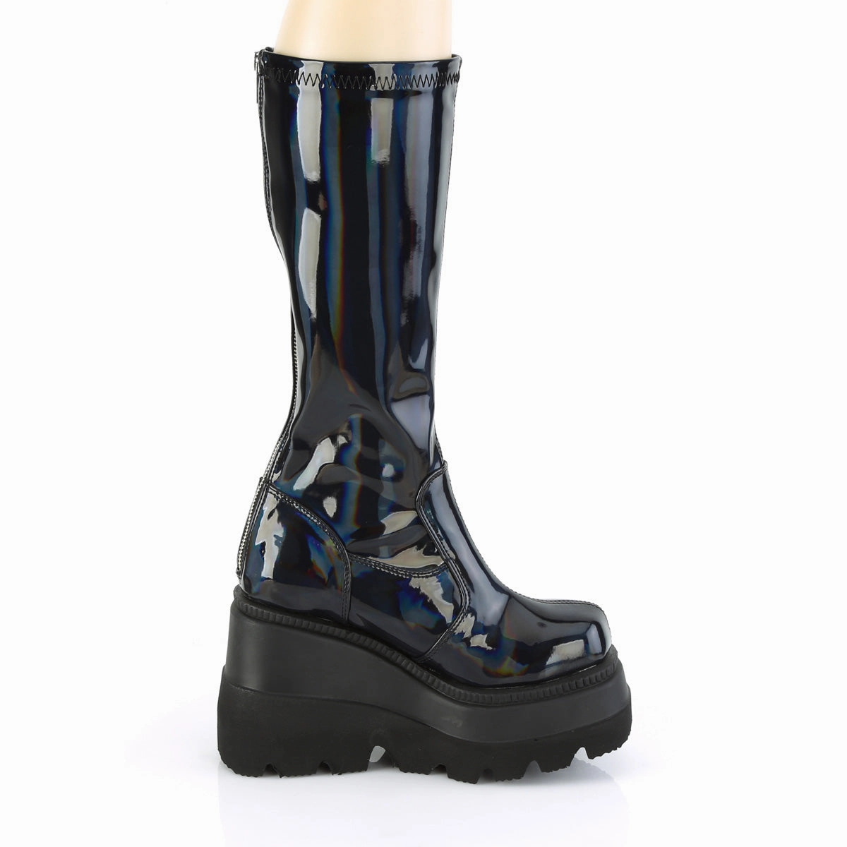 SHAKER-65  Stretch Black Patent Hologram
