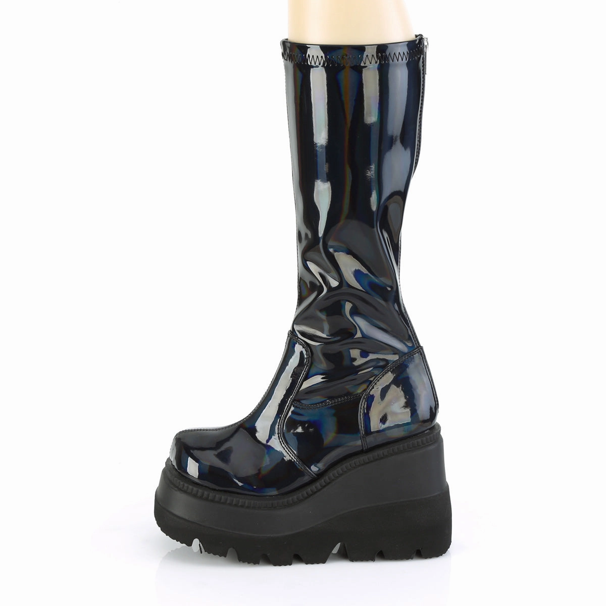 SHAKER-65  Stretch Black Patent Hologram
