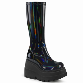 SHAKER-65  Stretch Black Patent Hologram