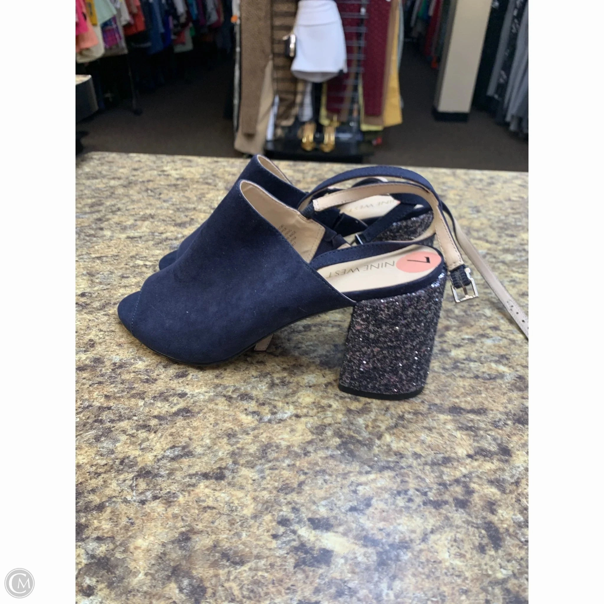 Shoes Heels Block By Nine West In Navy, Size: 7