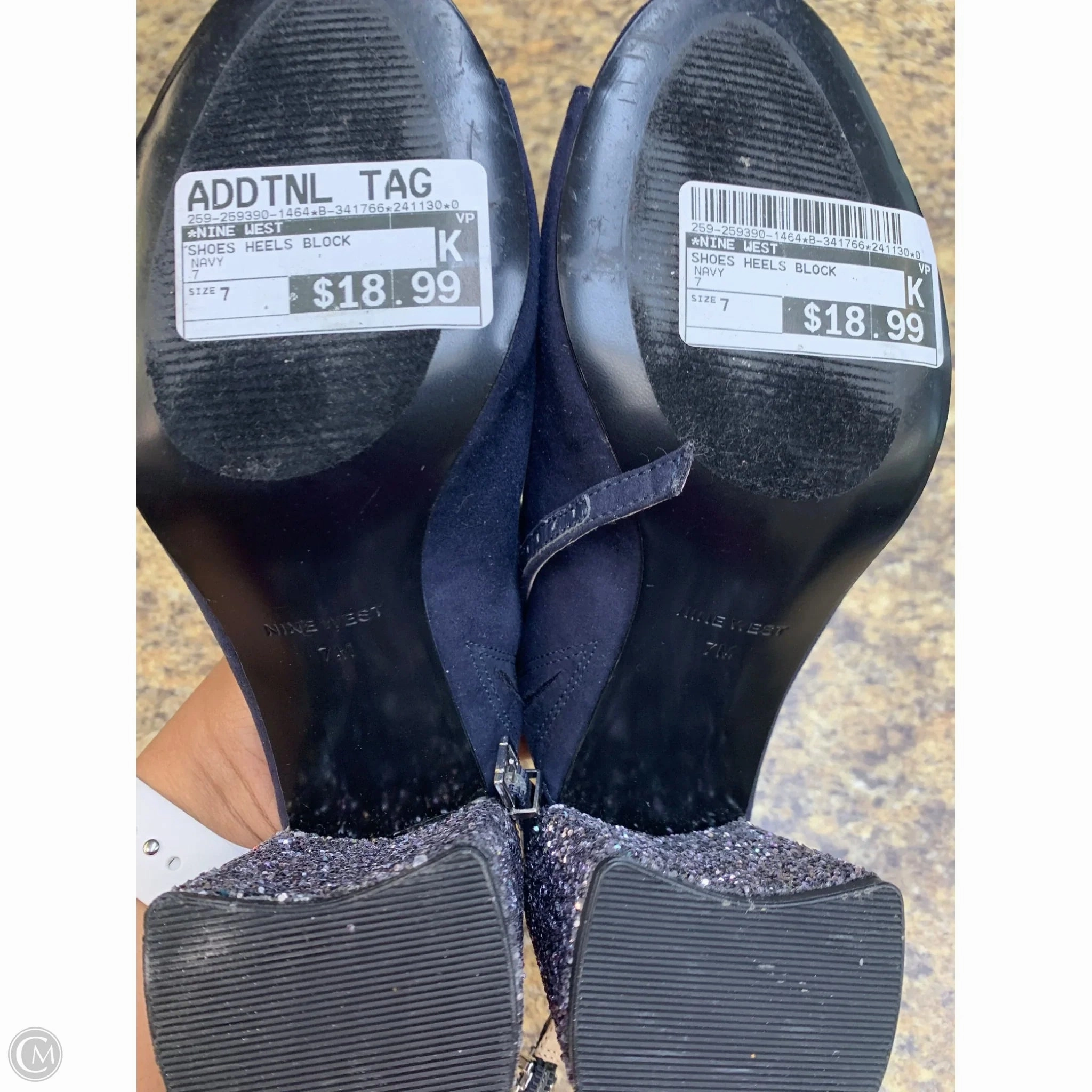 Shoes Heels Block By Nine West In Navy, Size: 7
