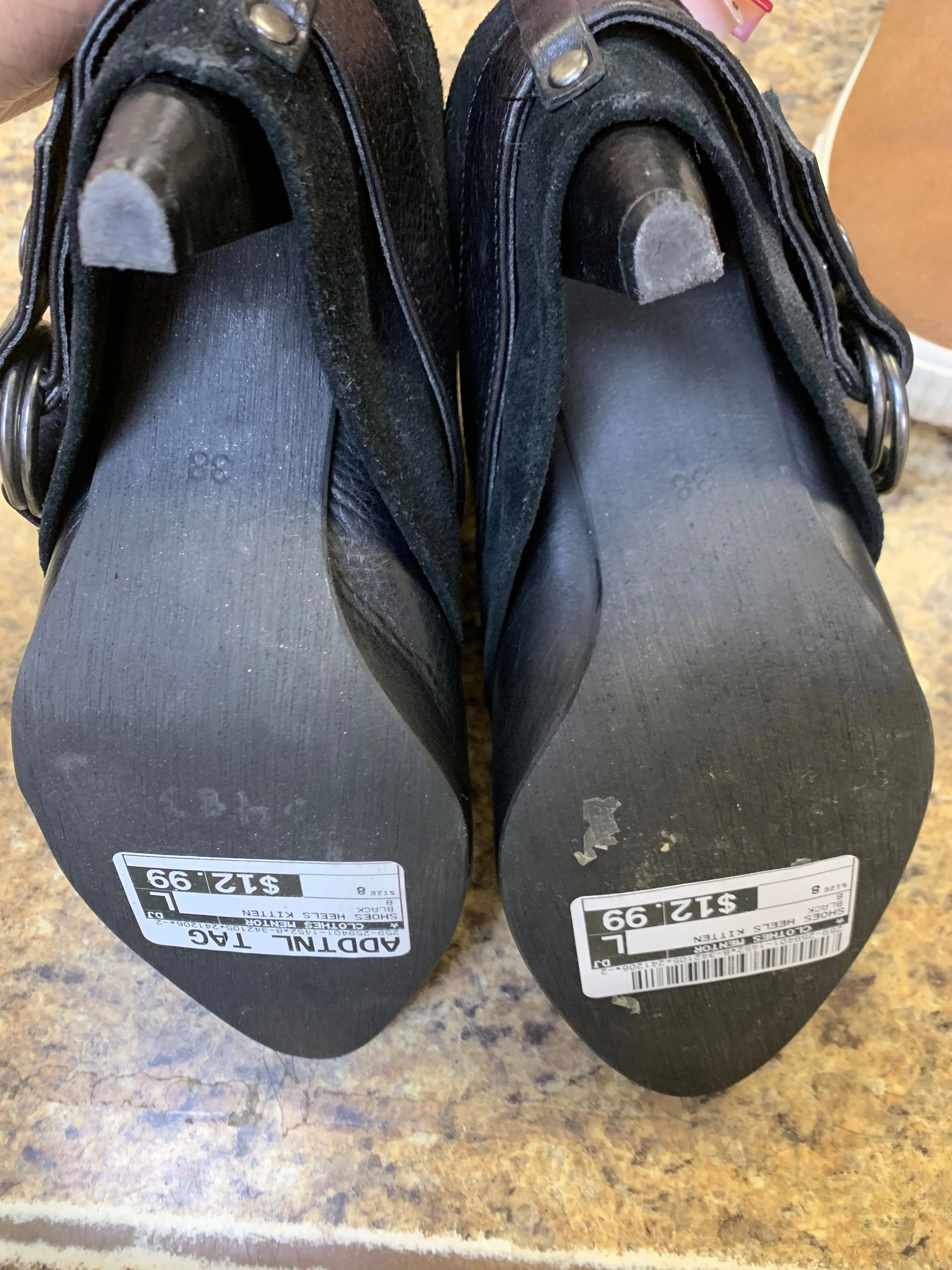 Shoes Heels Kitten By Clothes Mentor In Black, Size: 8