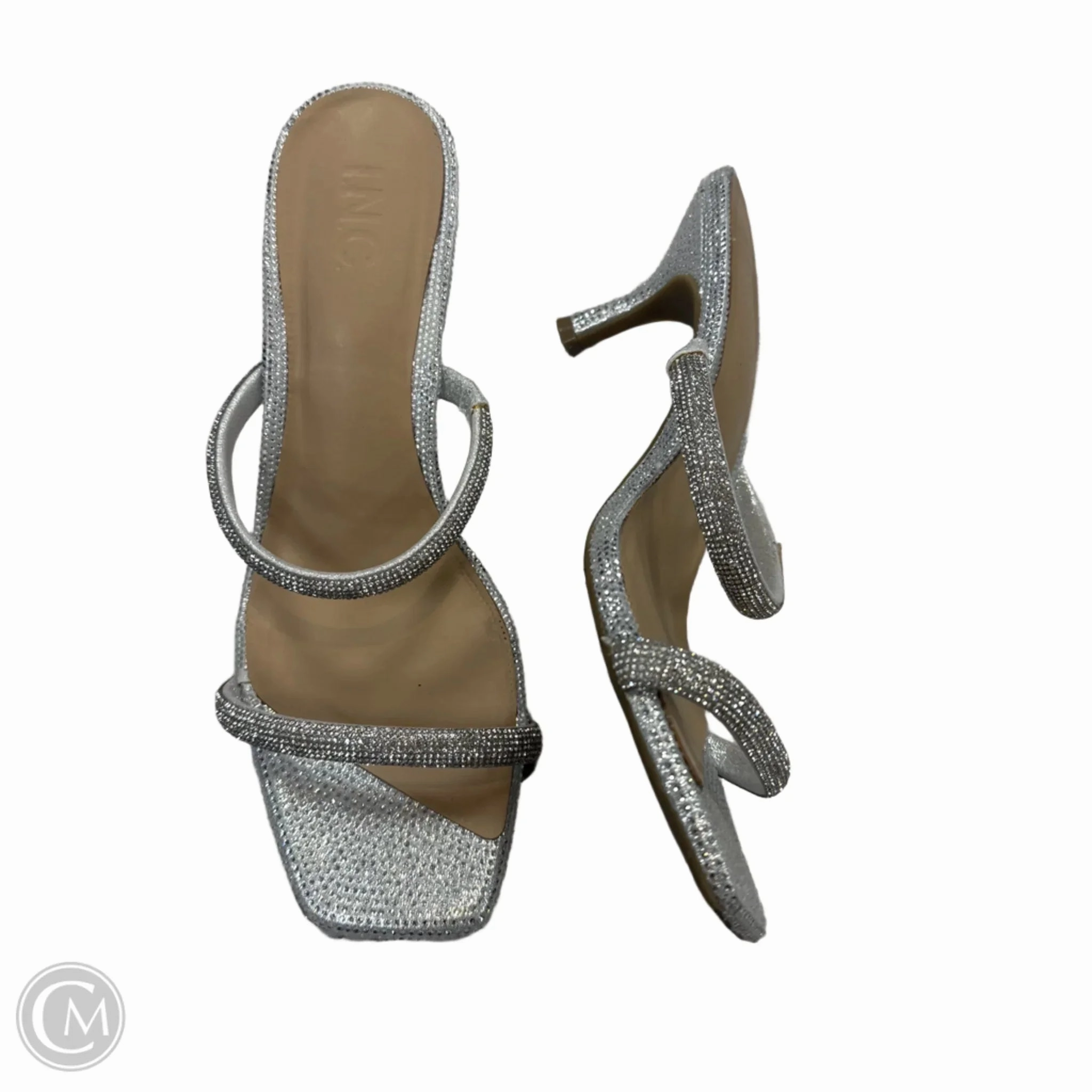 Shoes Heels Kitten By Inc In Silver, Size: 9.5