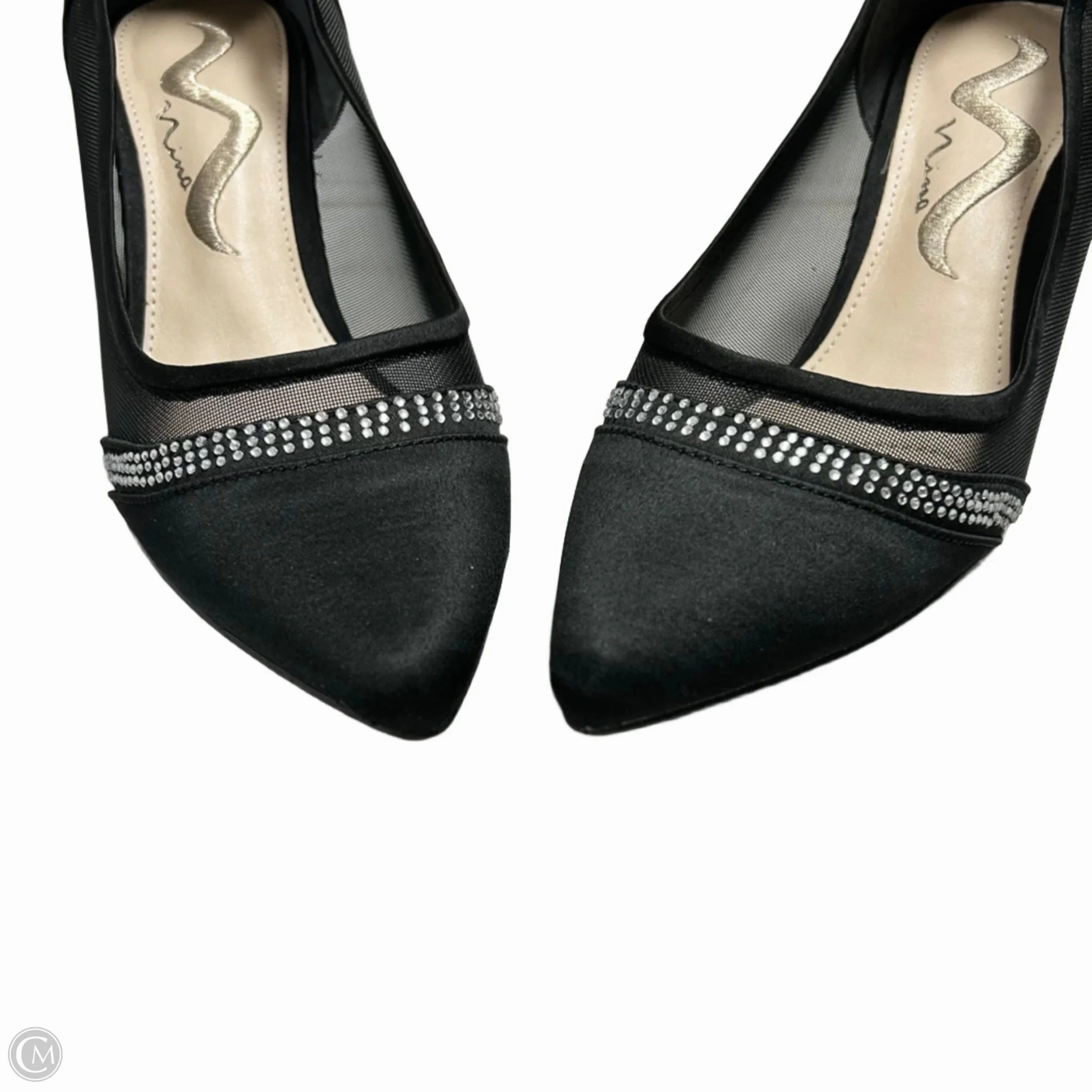 Shoes Heels Kitten By Nina In Black & Silver, Size: 7