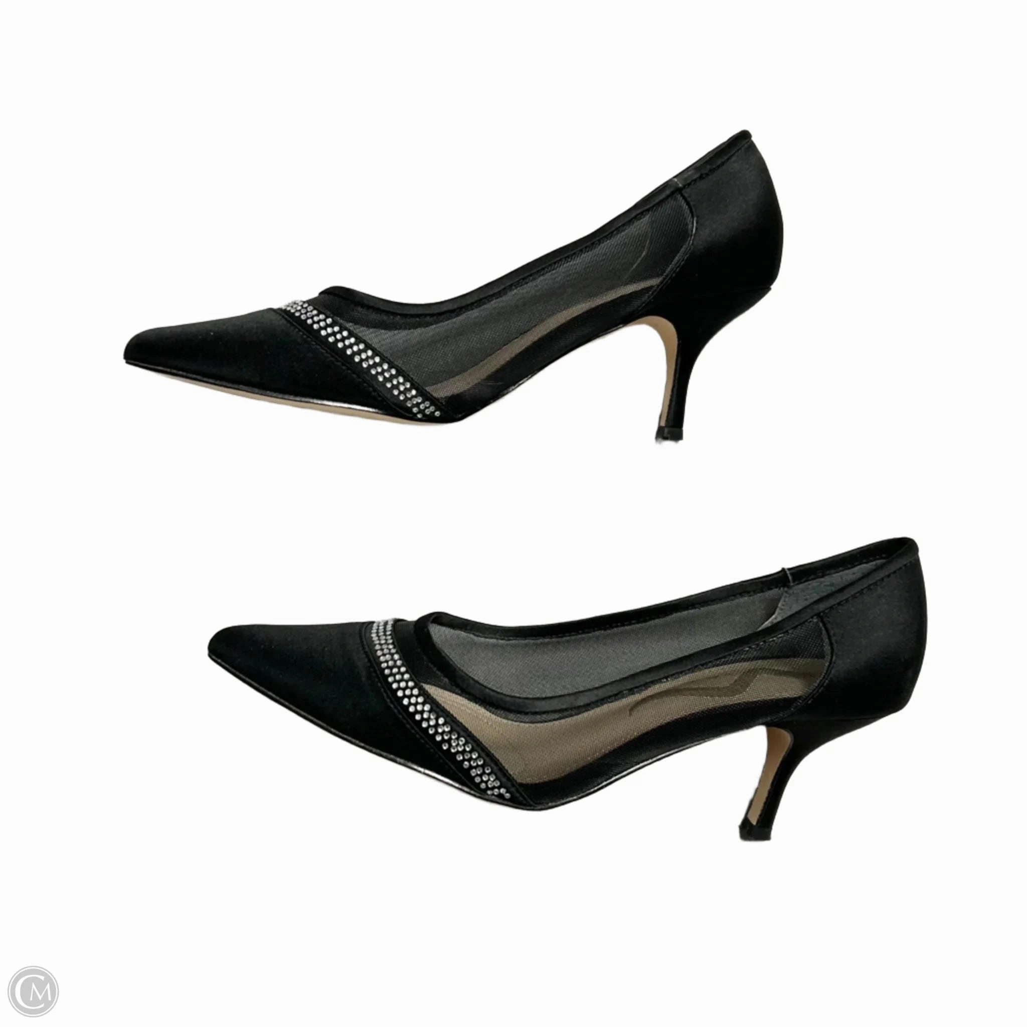 Shoes Heels Kitten By Nina In Black & Silver, Size: 7