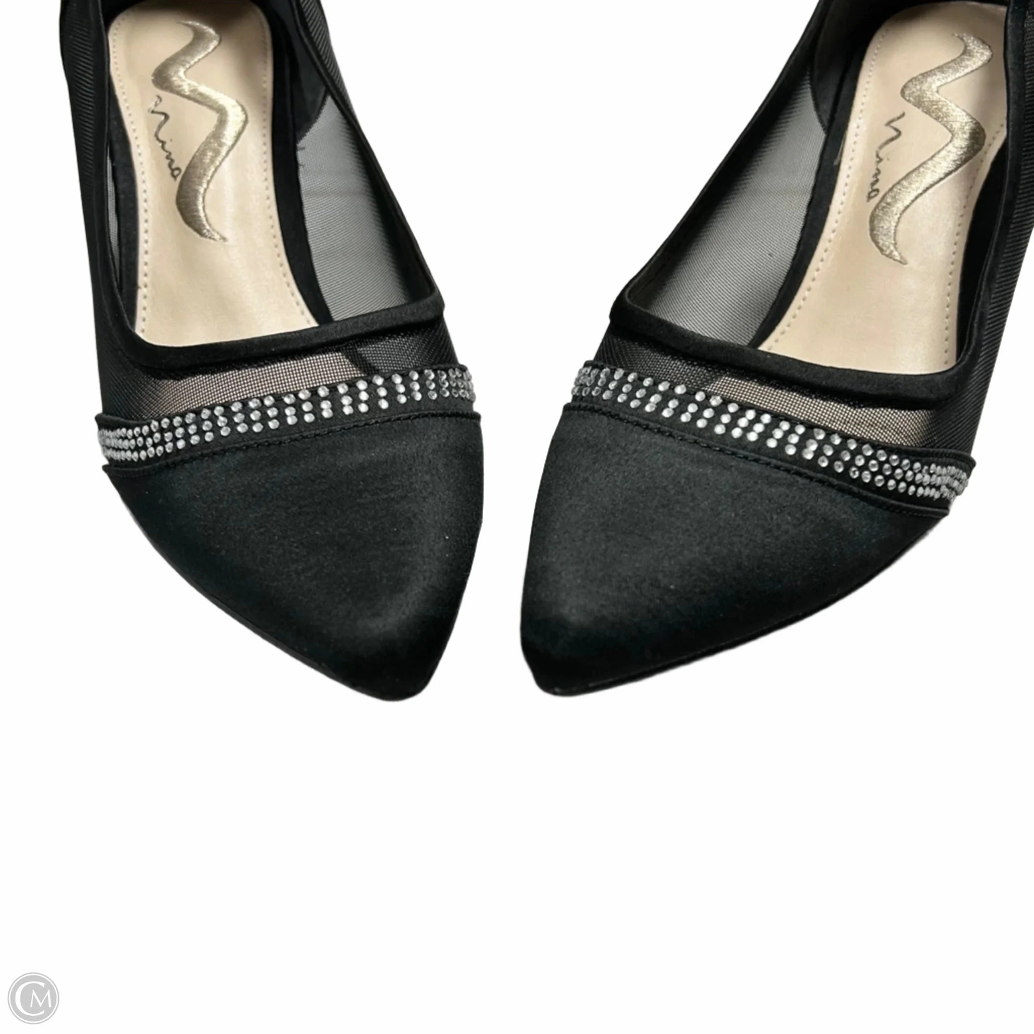 Shoes Heels Kitten By Nina In Black & Silver, Size: 7