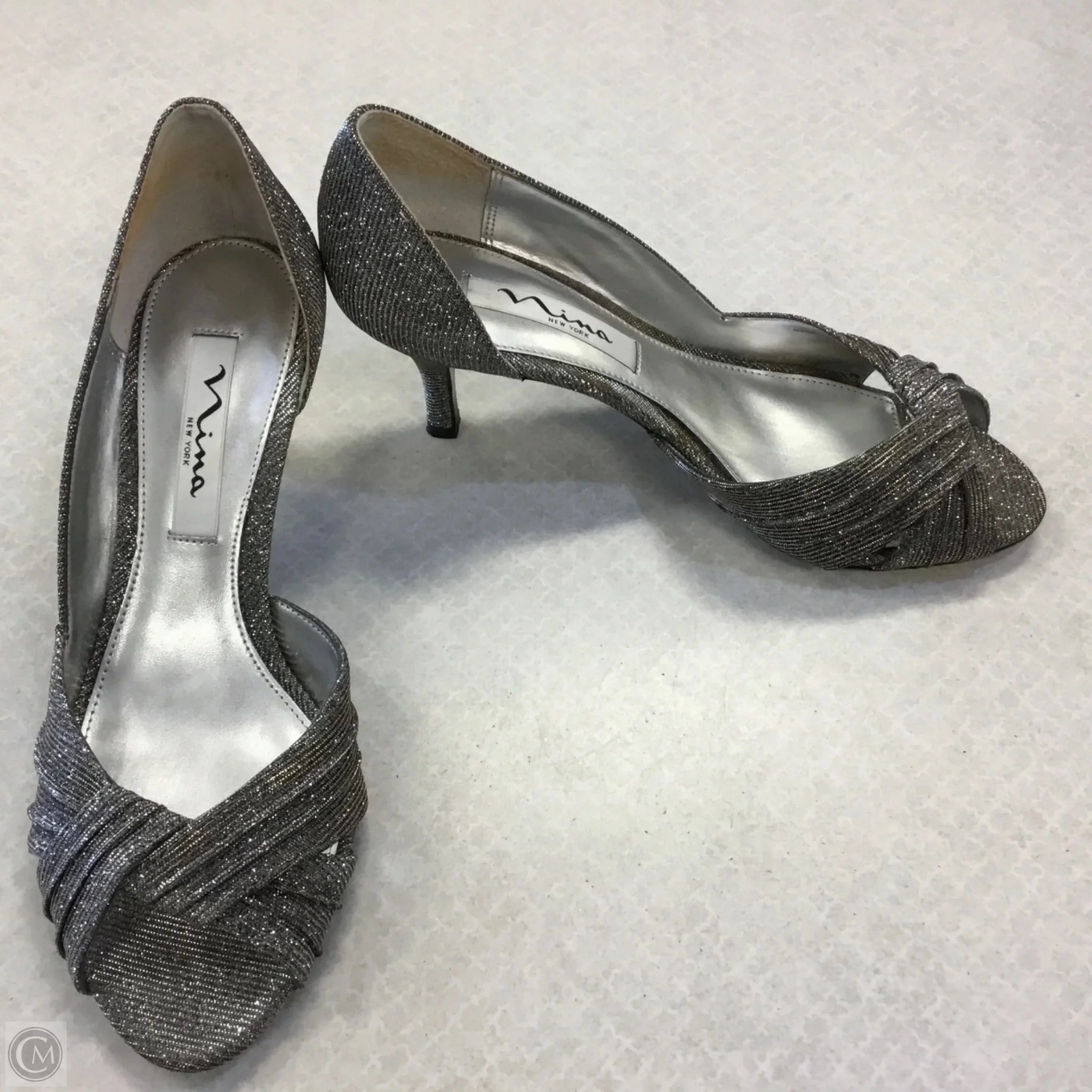 Shoes Heels Stiletto By Nina In Silver, Size: 7