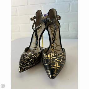 Shoes Heels Stiletto By Sam Edelman In Black & Gold, Size: 6