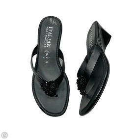 Shoes Heels Wedge By Italian Shoemakers In Black, Size: 9