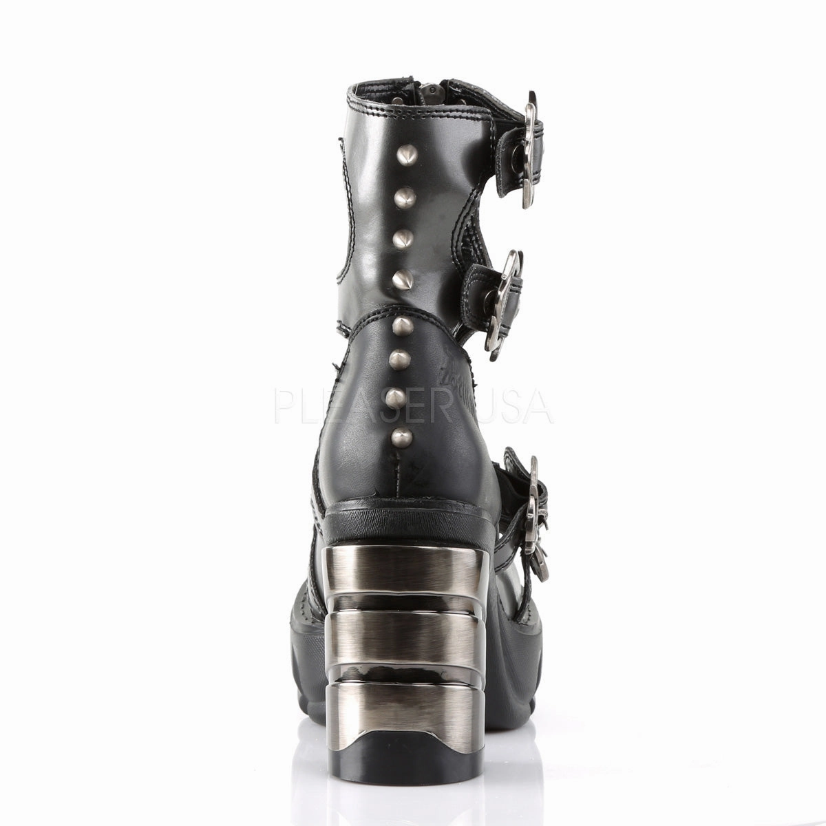 SINISTER-61  Dark Gray-Black Vegan Leather