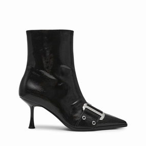 Slinger Bootie BLACK CRINKLE PATENT
