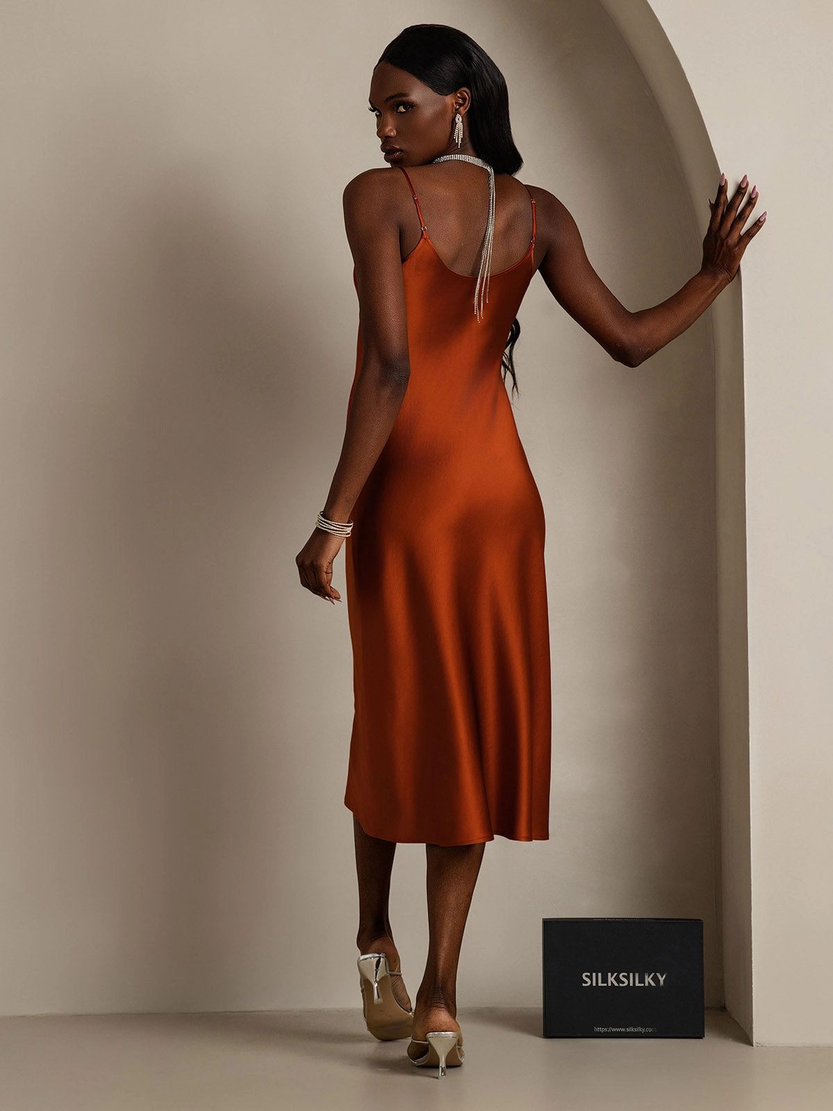 Spaghetti Strap Long Silk Nightgown/Dress