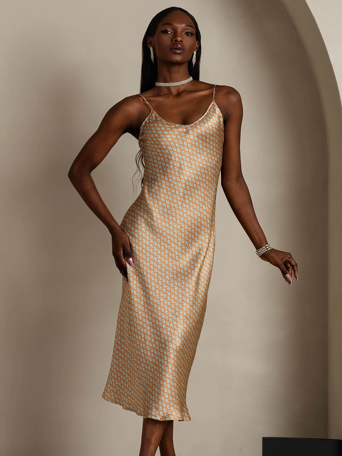 Spaghetti Strap Long Silk Nightgown/Dress