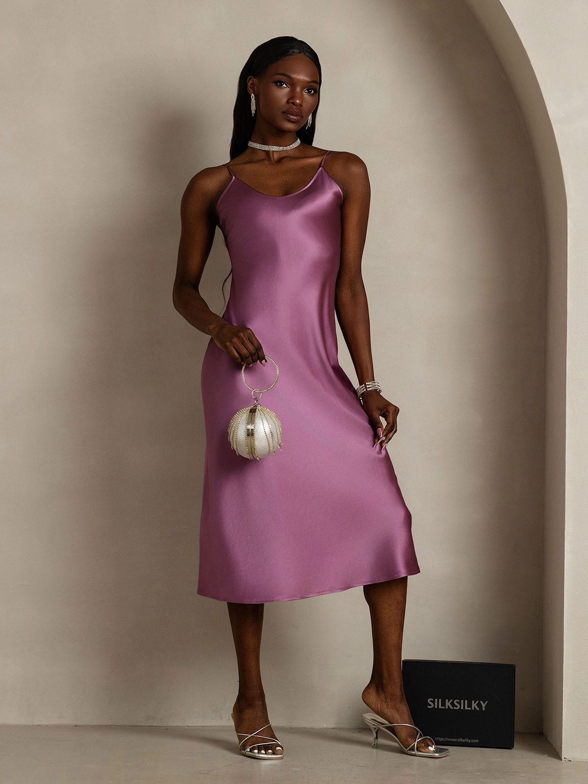 Spaghetti Strap Long Silk Nightgown/Dress