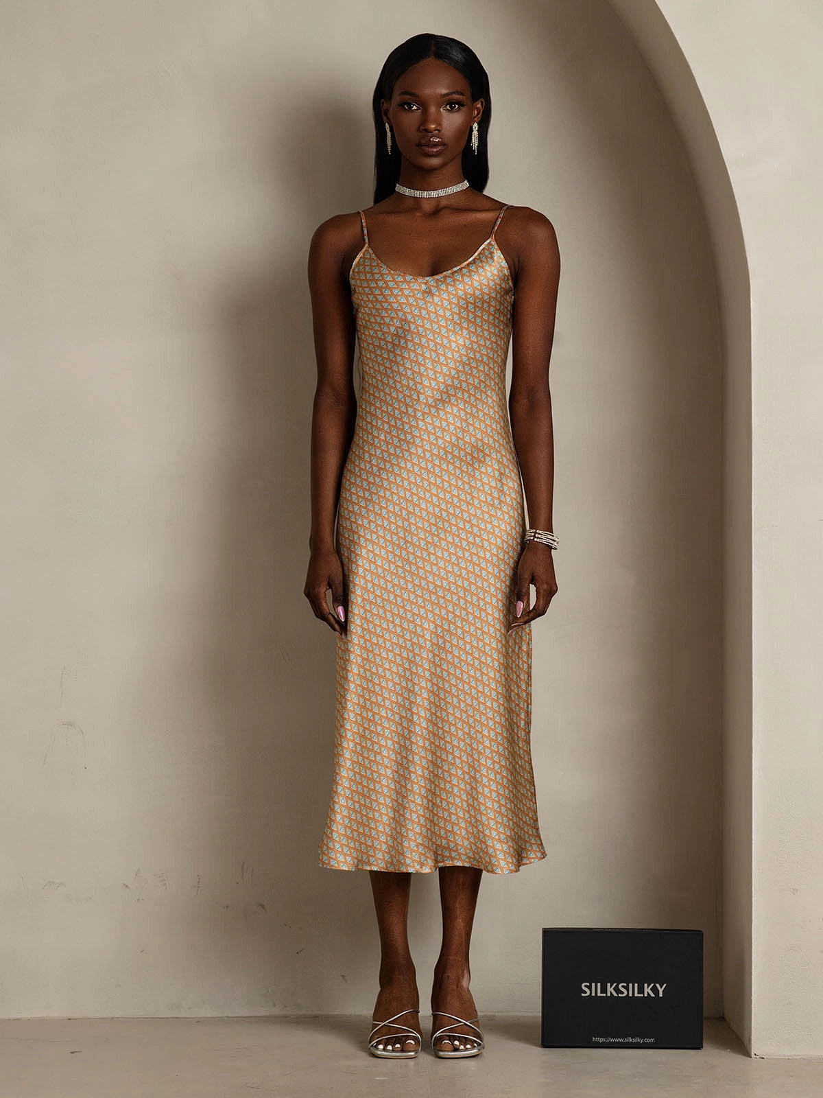 Spaghetti Strap Long Silk Nightgown/Dress