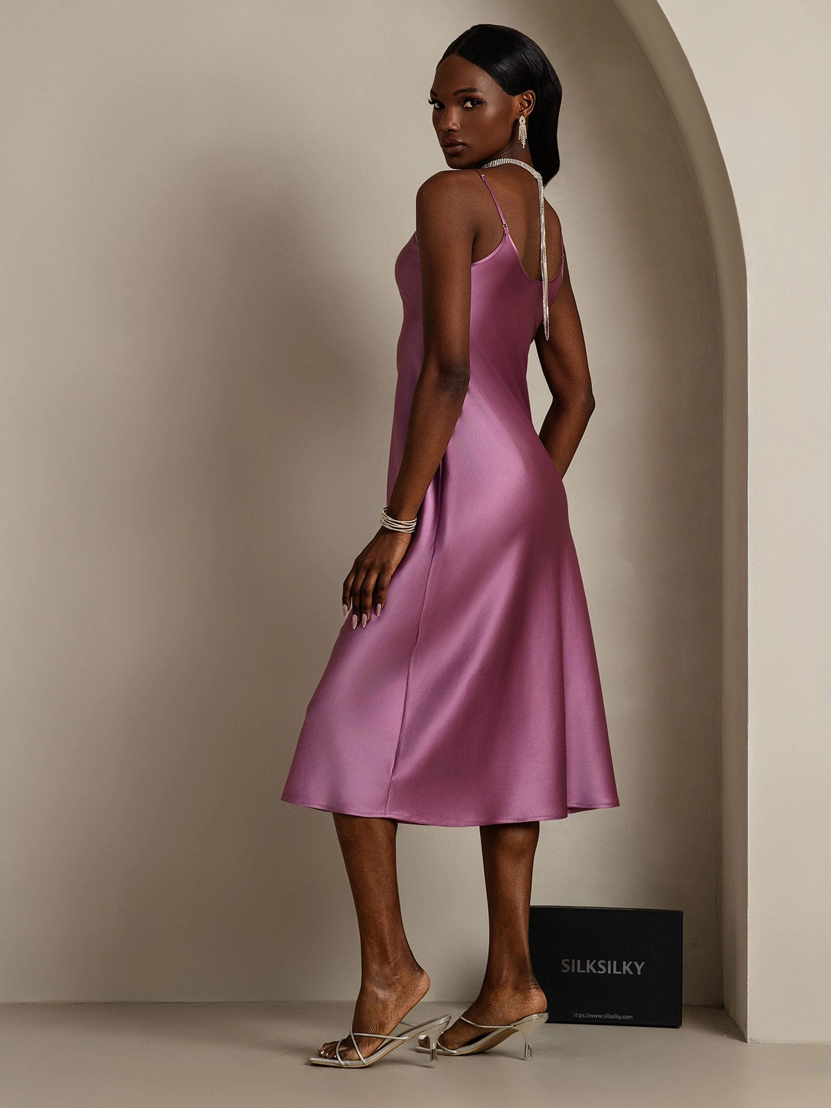 Spaghetti Strap Long Silk Nightgown/Dress