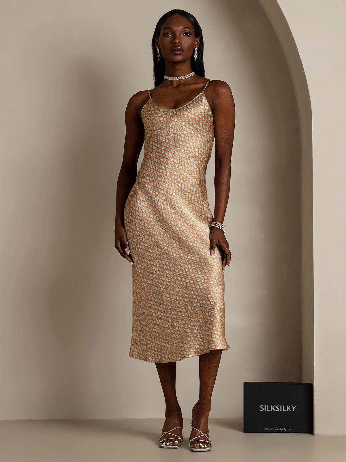 Spaghetti Strap Long Silk Nightgown/Dress