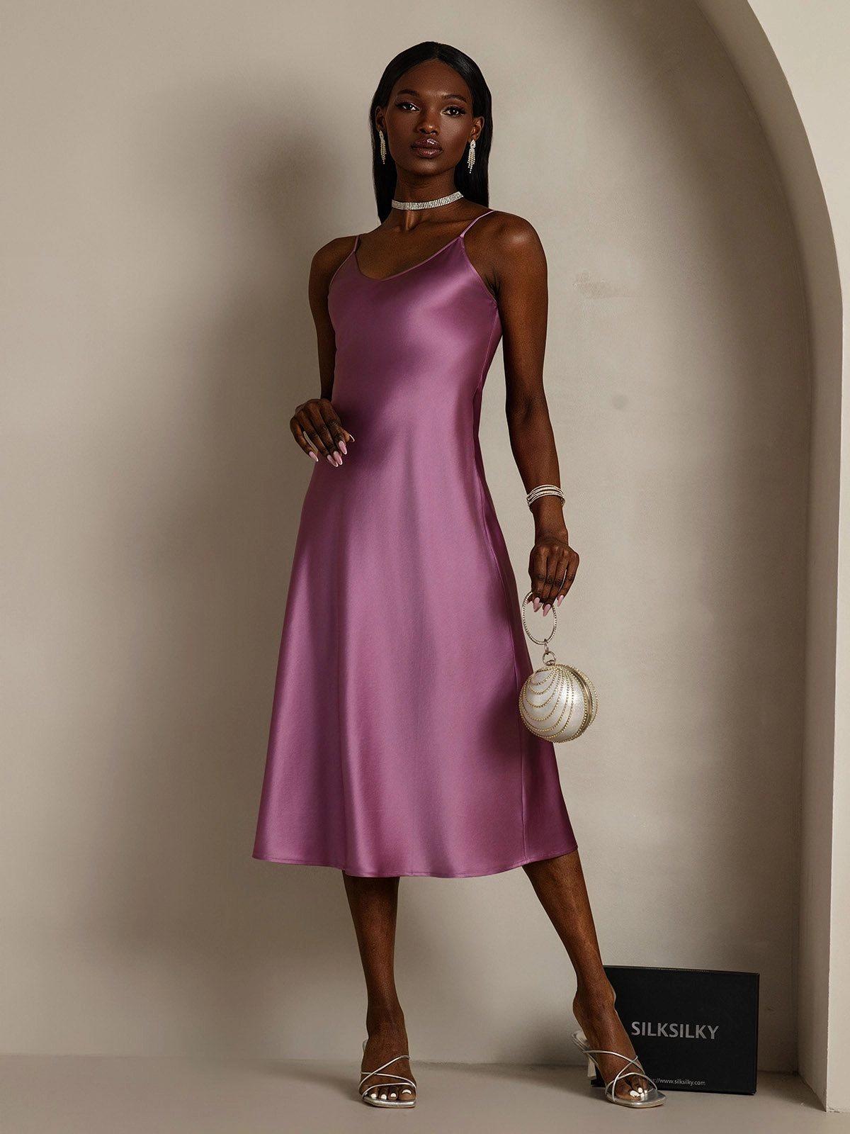 Spaghetti Strap Long Silk Nightgown/Dress